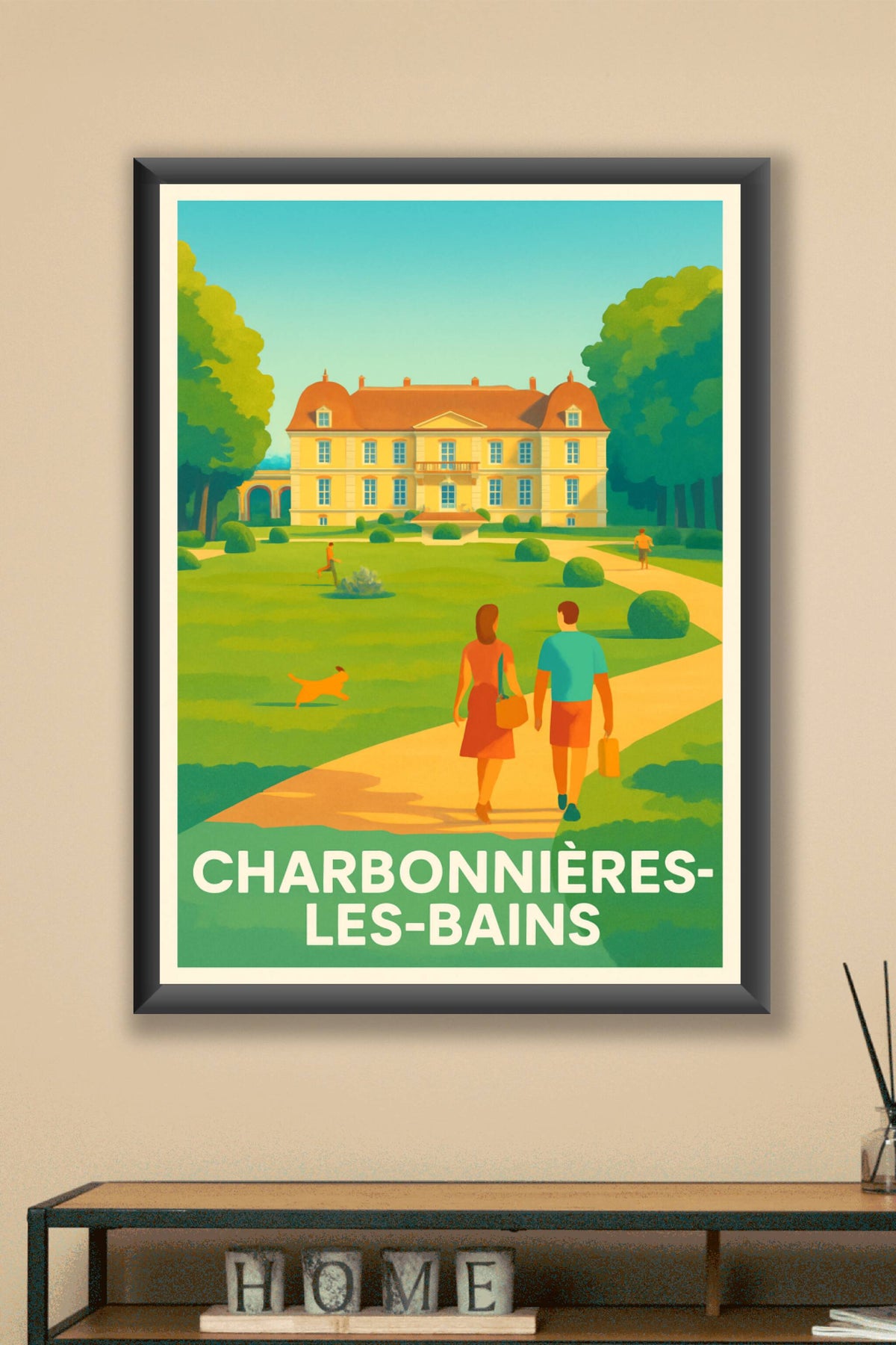 Affiche Charbonnières-les-Bains — Escapade élégante au cœur du parc · poster d'art de Charbonnières-les-Bains