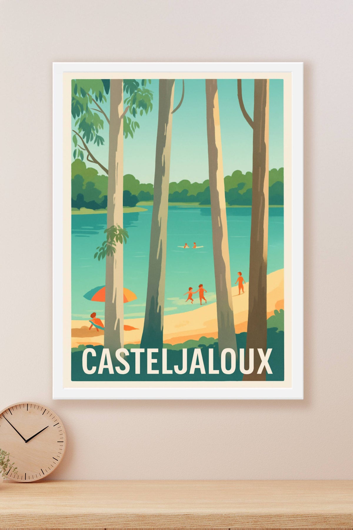 Affiche Casteljaloux — Échappée fraîche au bord du lac · poster d'art de Casteljaloux