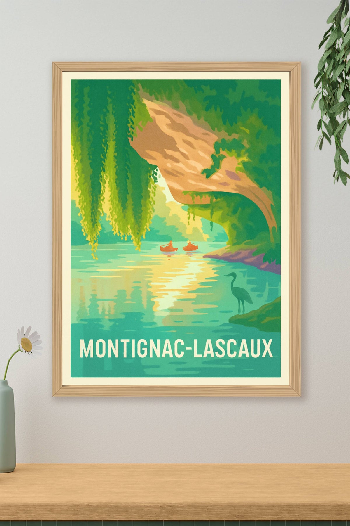 Affiche Montignac-Lascaux — Sérénité au fil de l'eau · poster d'art de Montignac-Lascaux