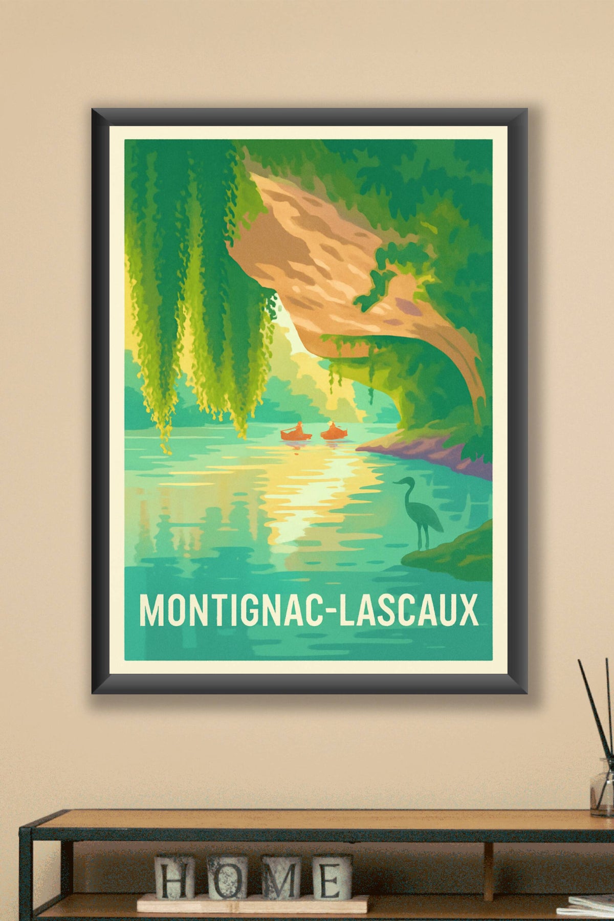 Affiche Montignac-Lascaux — Sérénité au fil de l'eau · poster d'art de Montignac-Lascaux