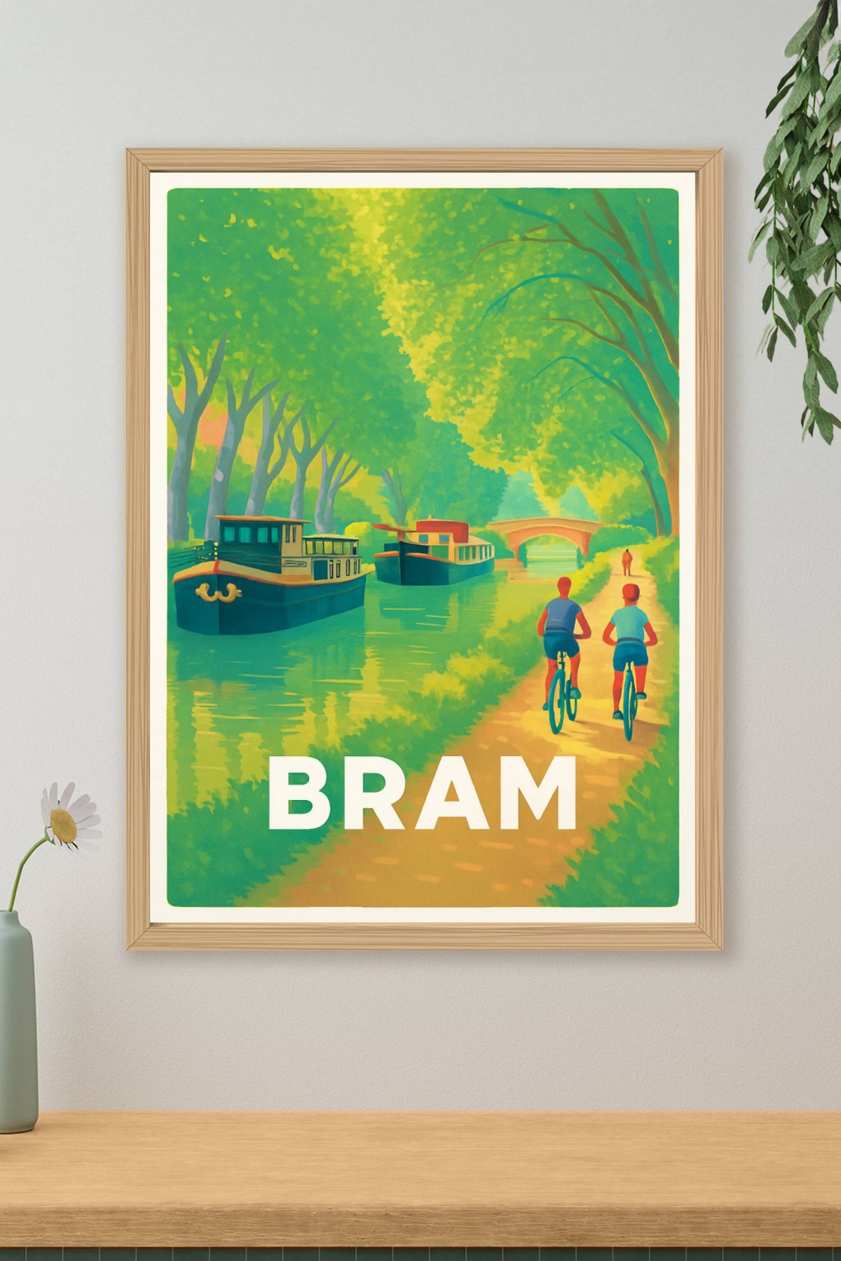 Affiche Bram — Balade paisible au bord du canal · poster d'art de Bram