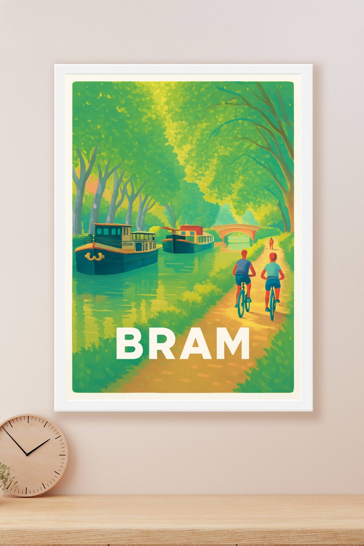 Affiche Bram — Balade paisible au bord du canal · poster d'art de Bram