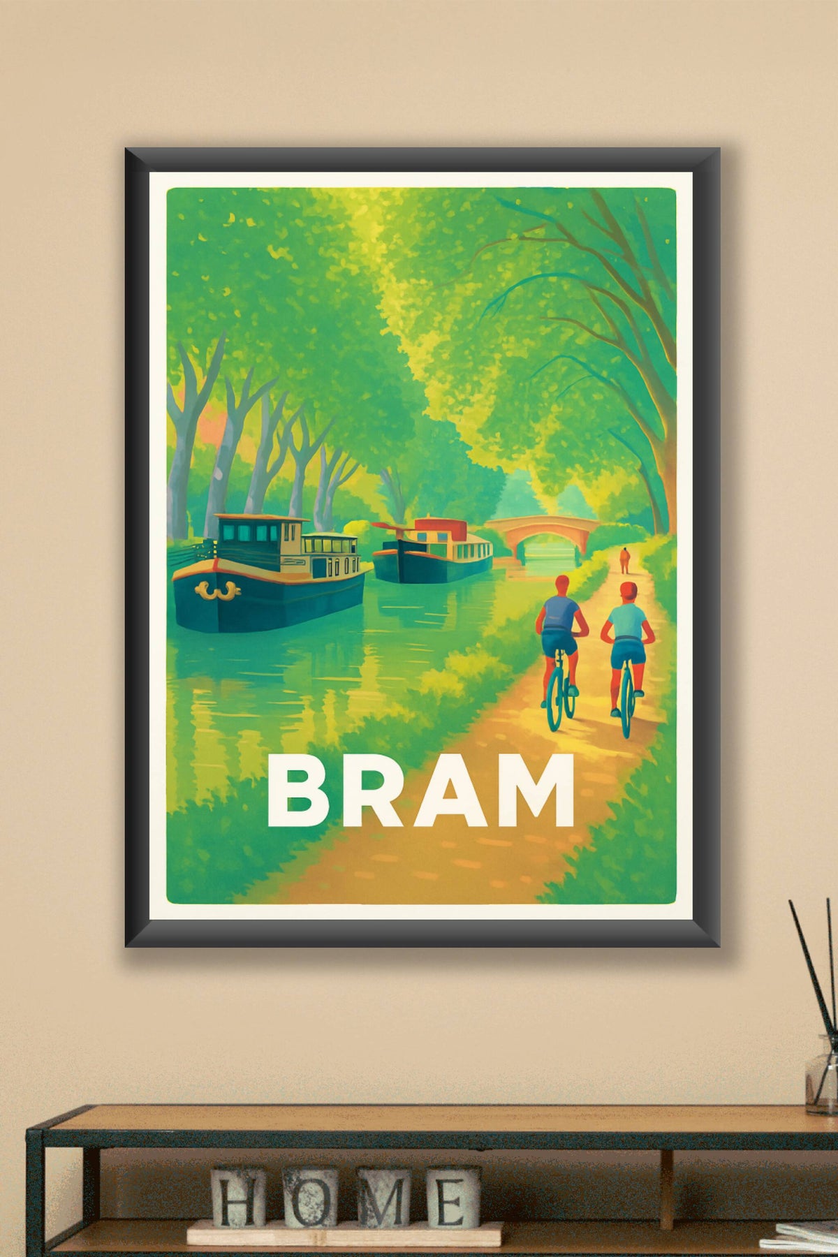 Affiche Bram — Balade paisible au bord du canal · poster d'art de Bram