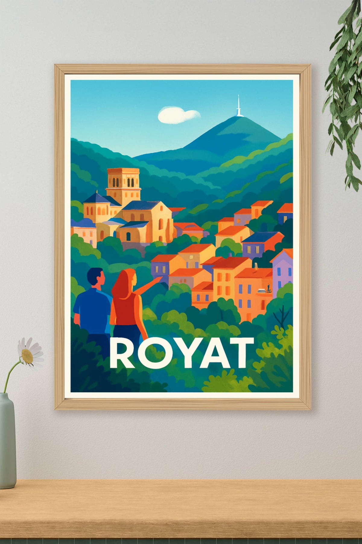 Affiche Royat — Panorama vibrant au cœur de l'Auvergne · poster d'art de Royat