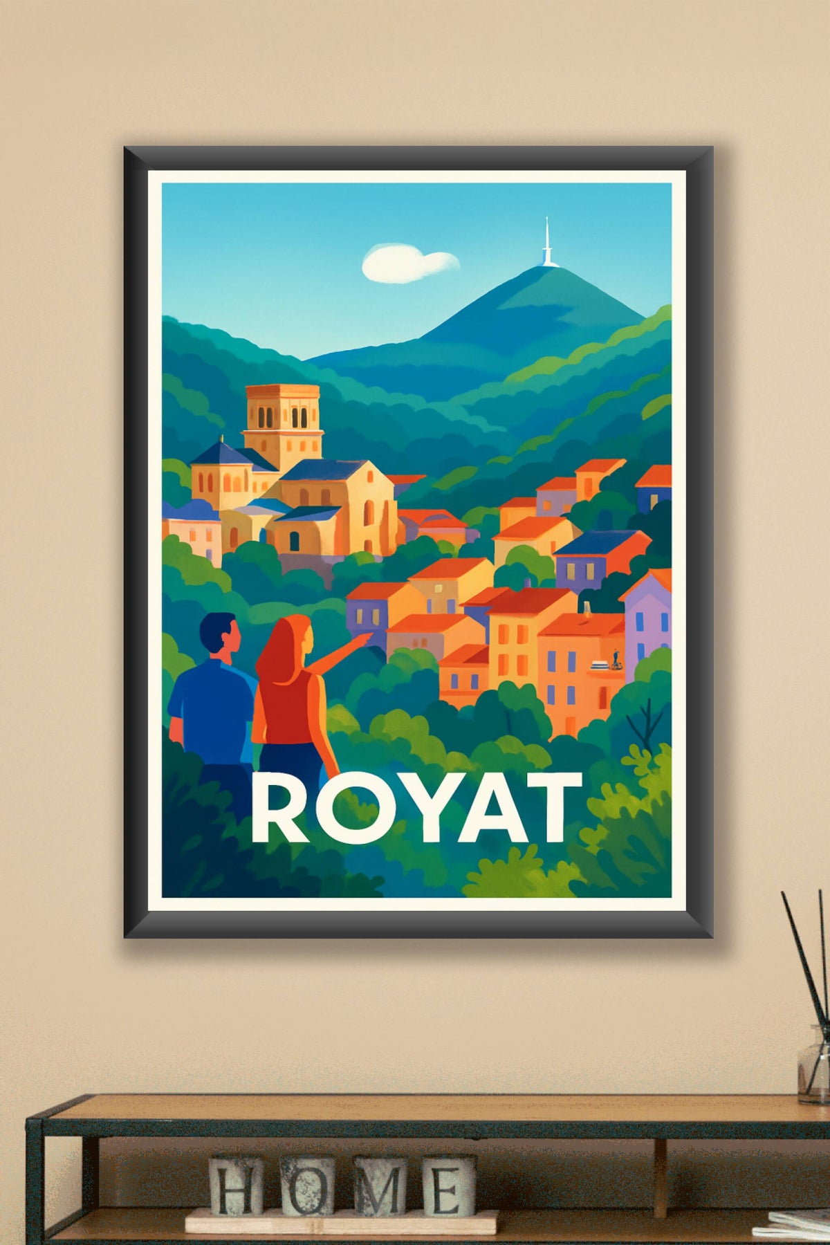 Affiche Royat — Panorama vibrant au cœur de l'Auvergne · poster d'art de Royat