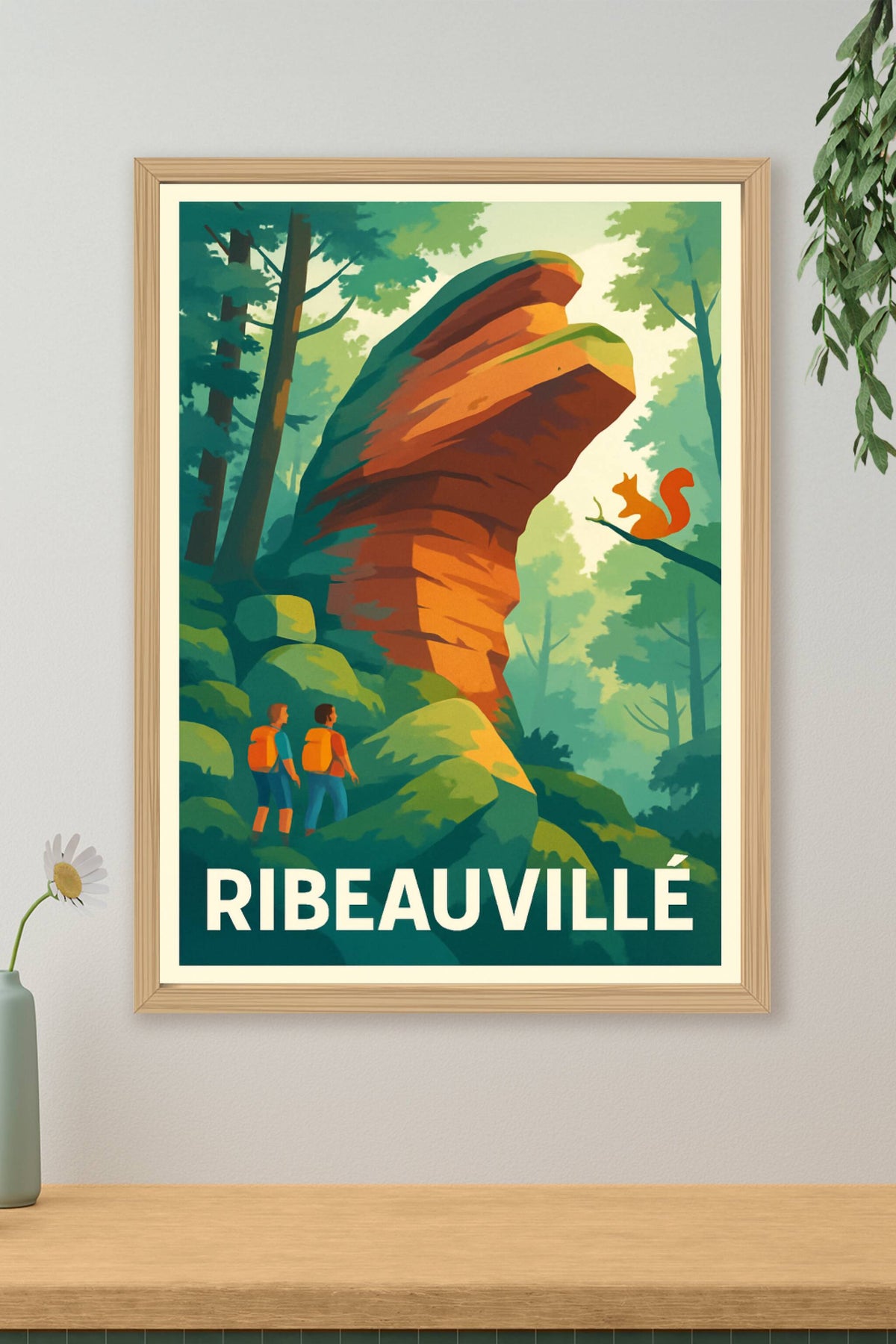 Affiche Ribeauvillé — Nature et aventures en forêt · poster d'art de Ribeauvillé