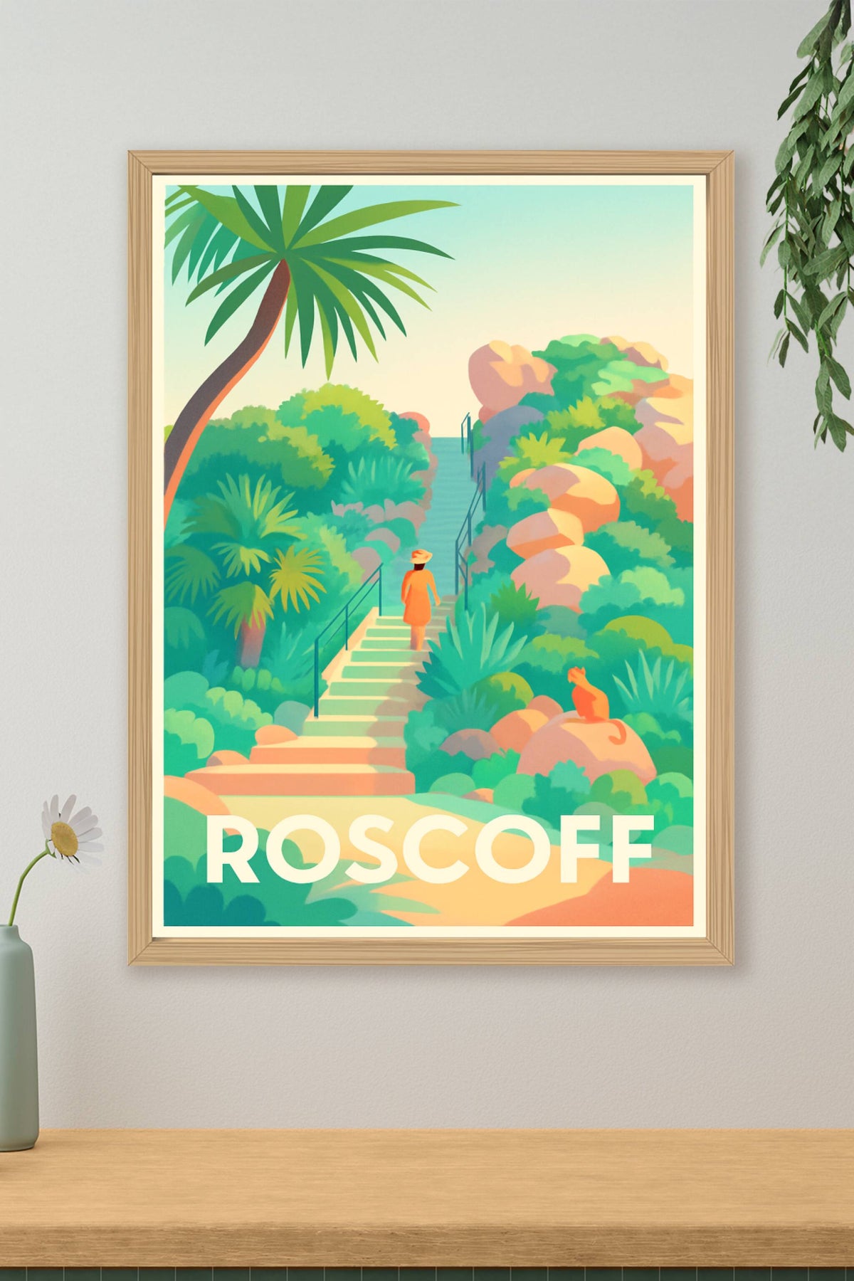 Affiche Roscoff — Invitation à la promenade en bord de mer · poster d'art de Roscoff