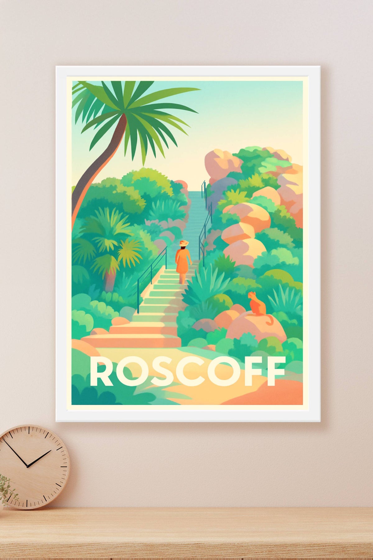Affiche Roscoff — Invitation à la promenade en bord de mer · poster d'art de Roscoff