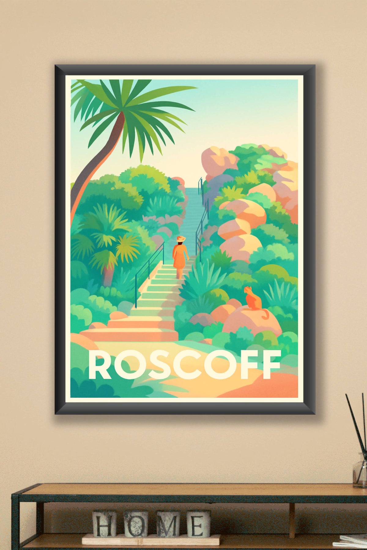 Affiche Roscoff — Invitation à la promenade en bord de mer · poster d'art de Roscoff