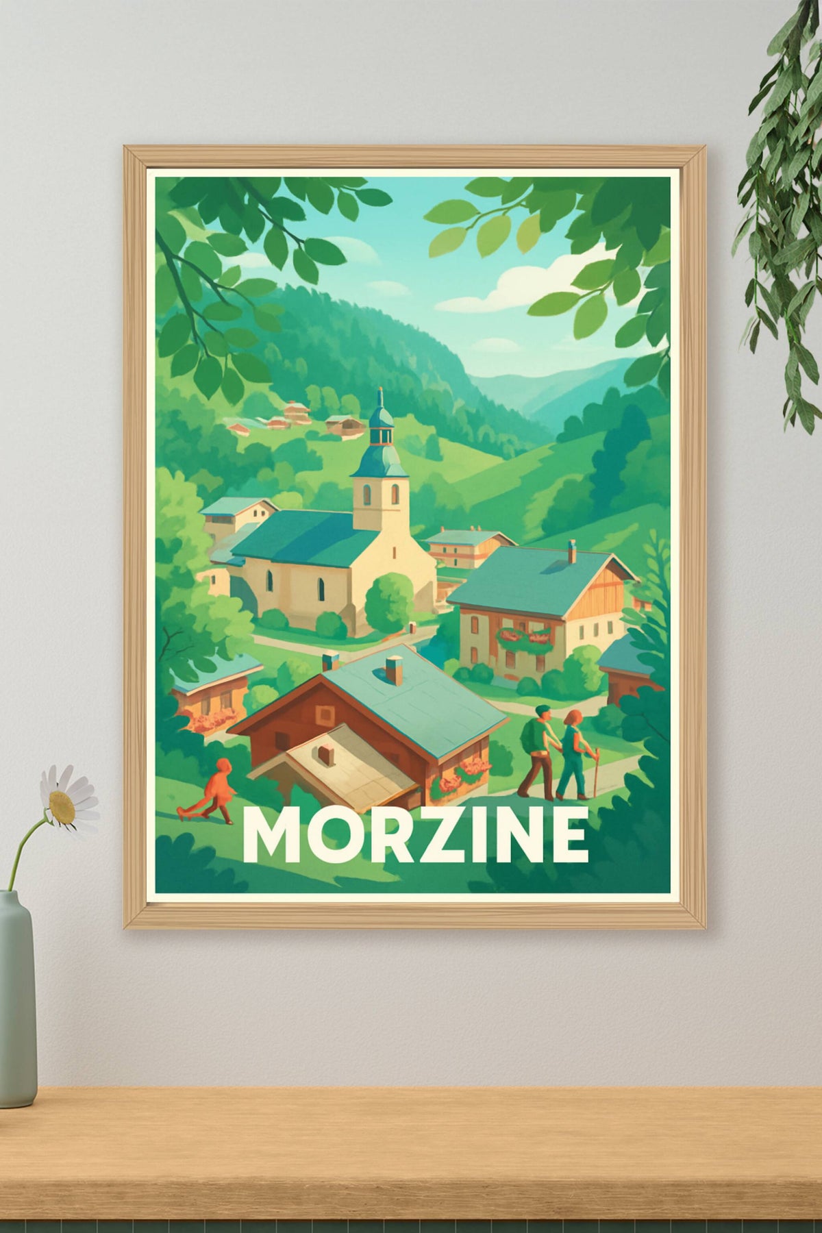 Affiche Morzine — L'évasion au cœur des montagnes verdoyantes · poster d'art de Morzine