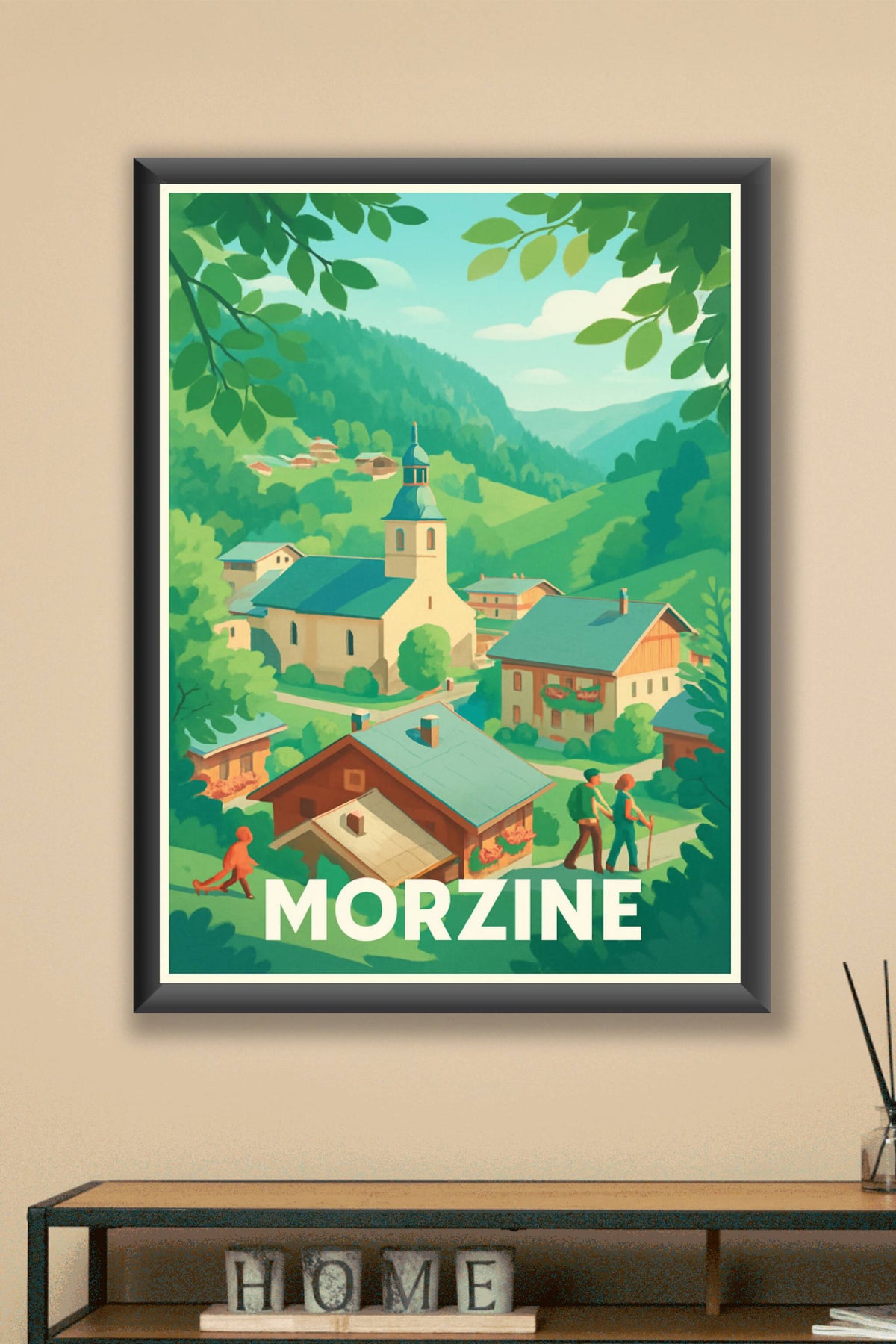 Affiche Morzine — L'évasion au cœur des montagnes verdoyantes · poster d'art de Morzine