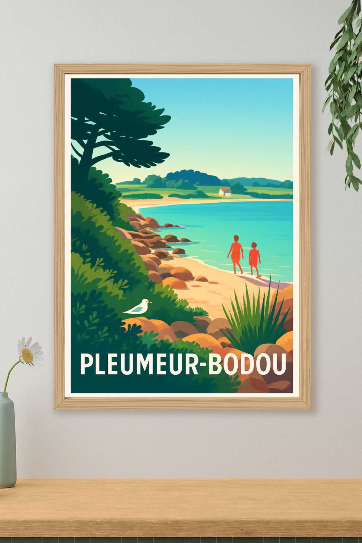 Affiche Pleumeur-Bodou — Évasion sur la côte bretonne · poster d'art de Pleumeur-Bodou