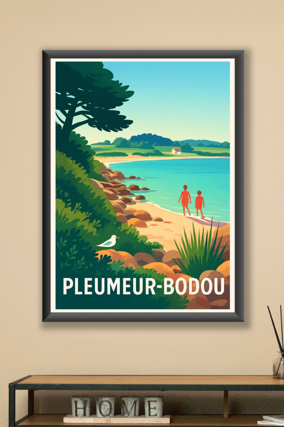 Affiche Pleumeur-Bodou — Évasion sur la côte bretonne · poster d'art de Pleumeur-Bodou