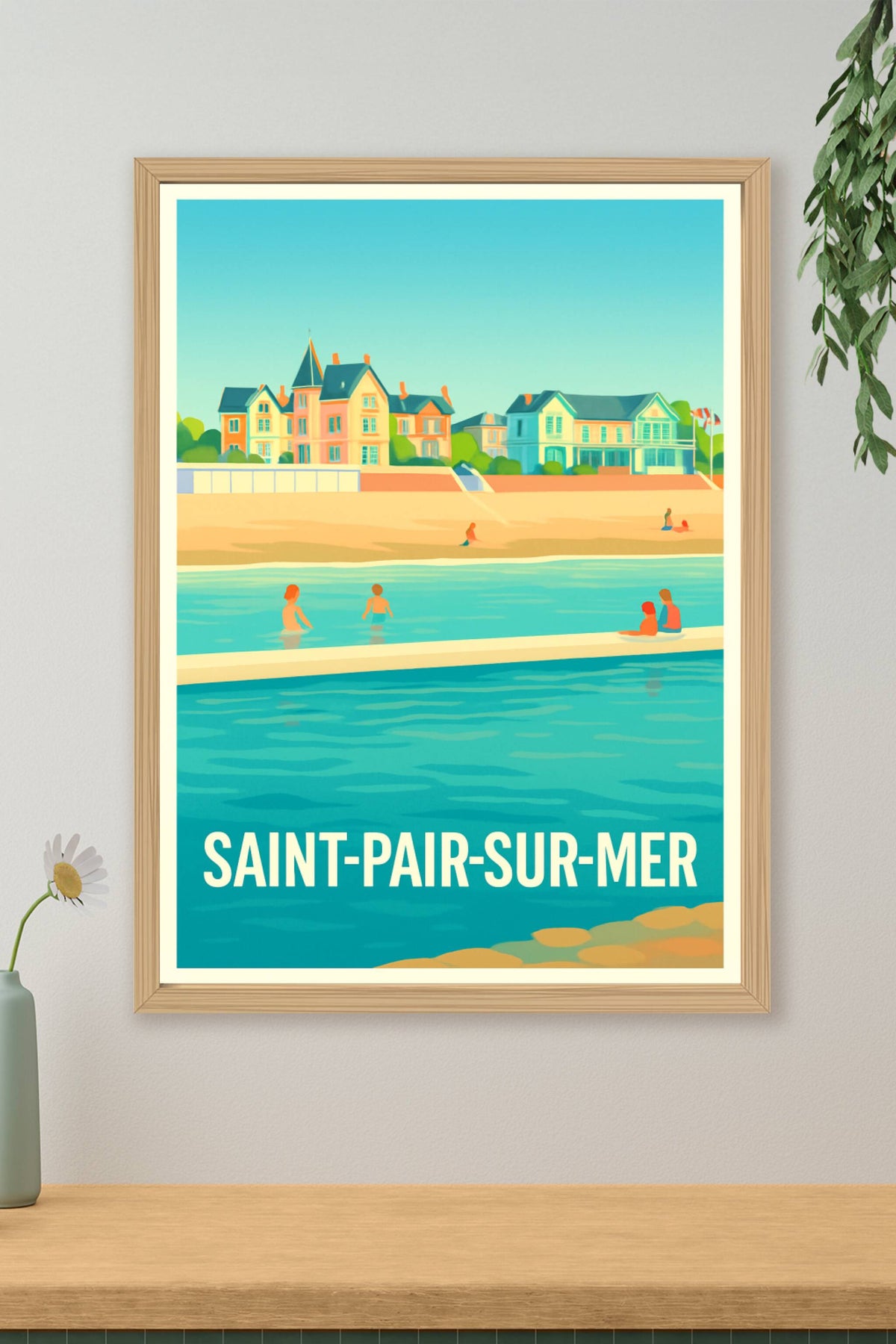 Affiche Saint-Pair-sur-Mer — Escapade balnéaire en bord de mer · poster d'art de Saint-Pair-sur-Mer