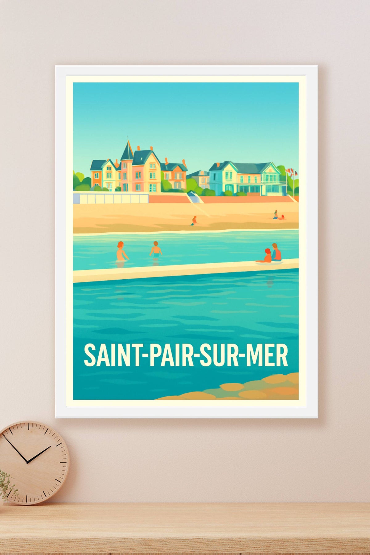 Affiche Saint-Pair-sur-Mer — Escapade balnéaire en bord de mer · poster d'art de Saint-Pair-sur-Mer