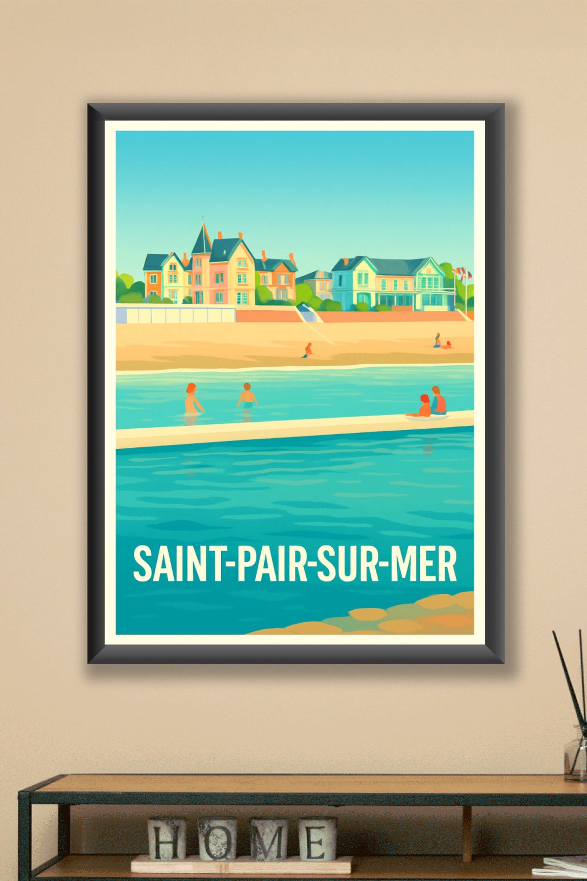 Affiche Saint-Pair-sur-Mer — Escapade balnéaire en bord de mer · poster d'art de Saint-Pair-sur-Mer