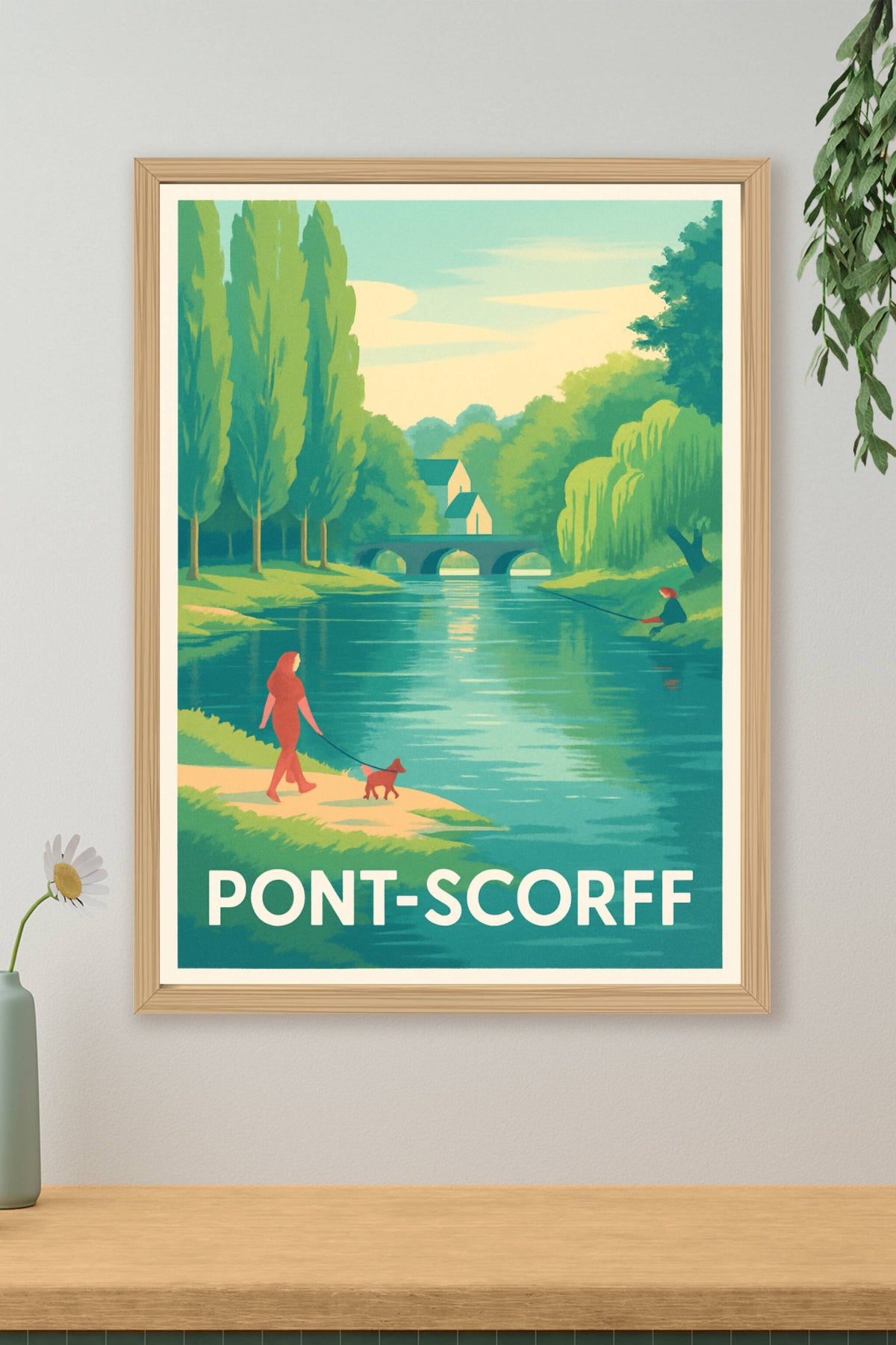 Affiche Pont-Scorff — Sérénité au fil de la rivière · poster d'art de Pont-Scorff