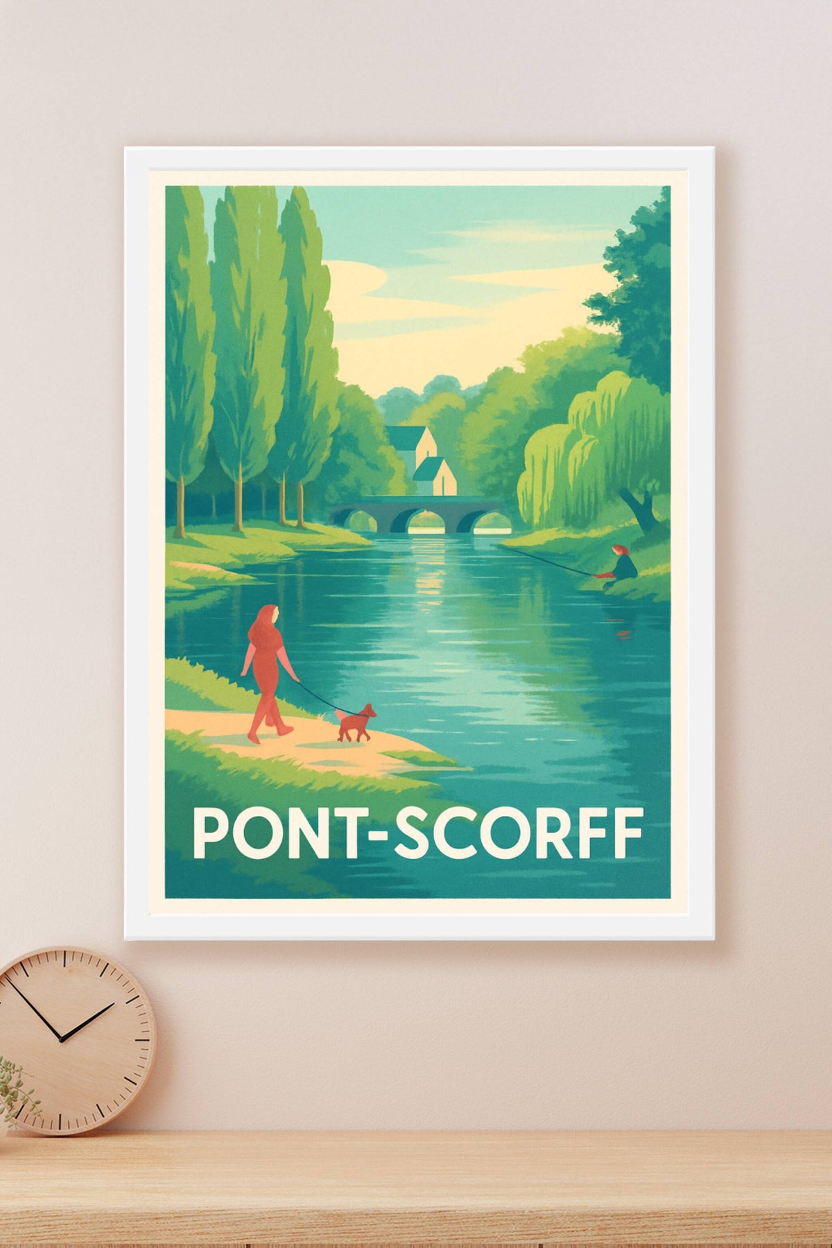 Affiche Pont-Scorff — Sérénité au fil de la rivière · poster d'art de Pont-Scorff