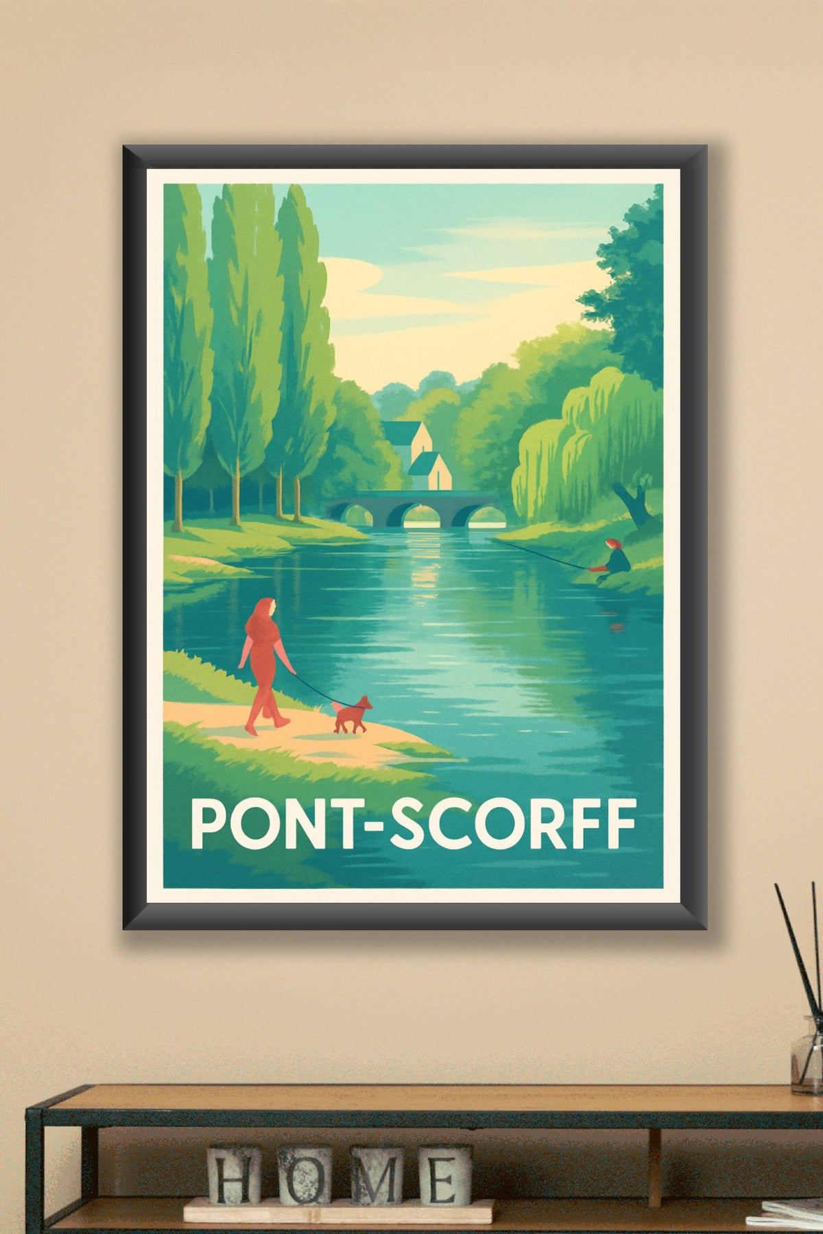 Affiche Pont-Scorff — Sérénité au fil de la rivière · poster d'art de Pont-Scorff