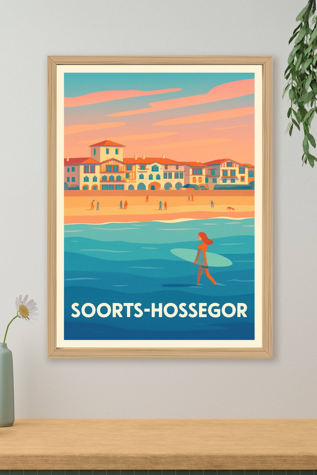 Affiche Soorts-Hossegor — L'appel de la vague et du sable doré · poster d'art de Soorts-Hossegor
