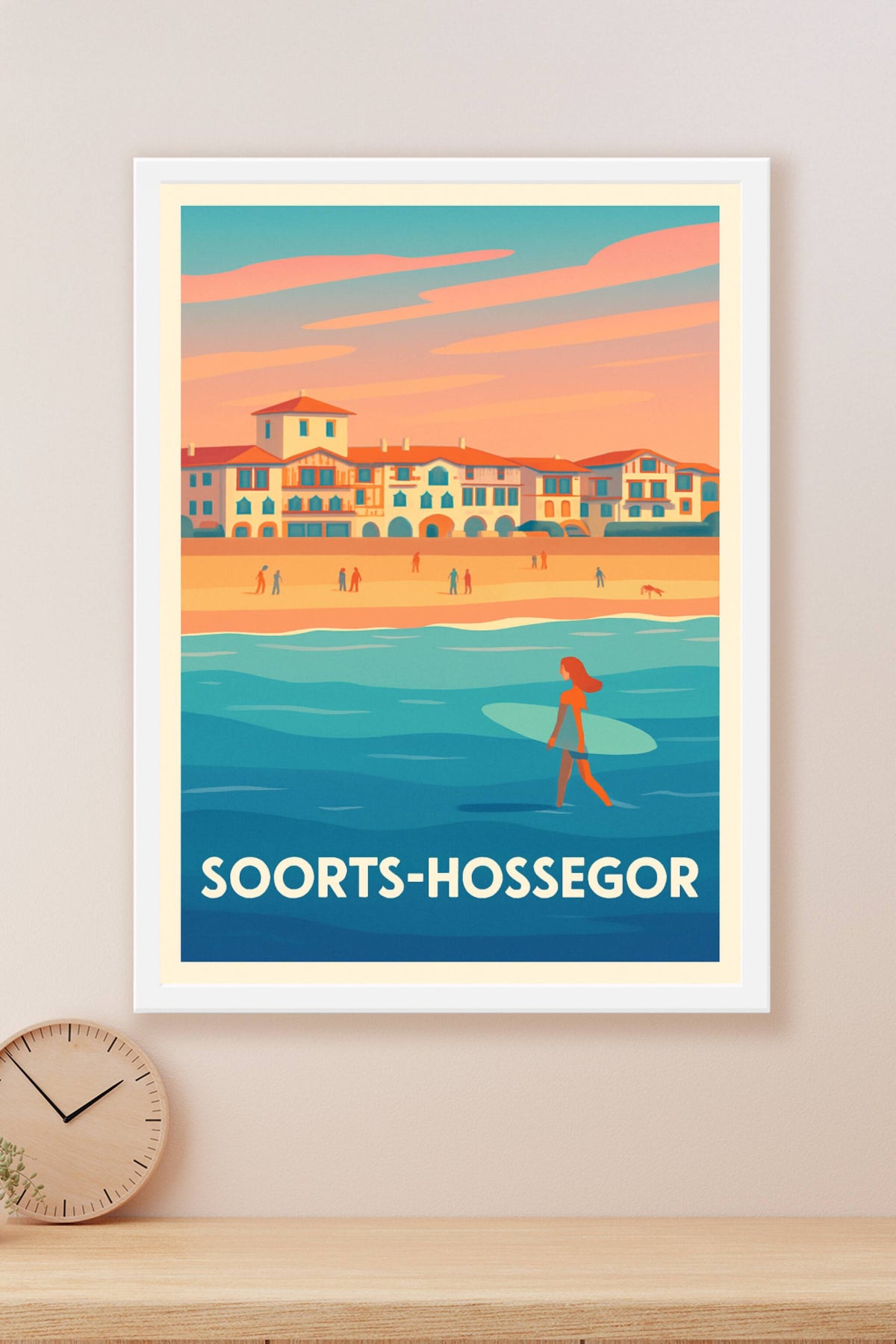 Affiche Soorts-Hossegor — L'appel de la vague et du sable doré · poster d'art de Soorts-Hossegor