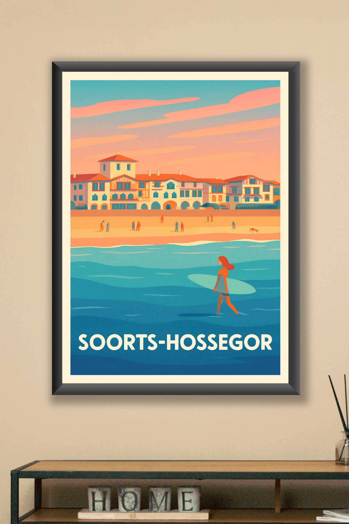 Affiche Soorts-Hossegor — L'appel de la vague et du sable doré · poster d'art de Soorts-Hossegor