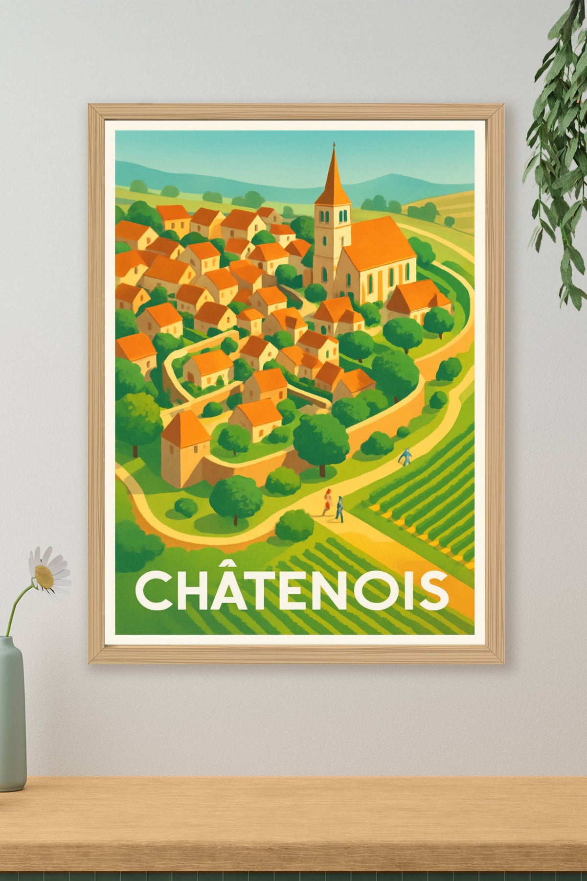 Affiche Châtenois — Charme bucolique en Alsace · poster d'art de Châtenois