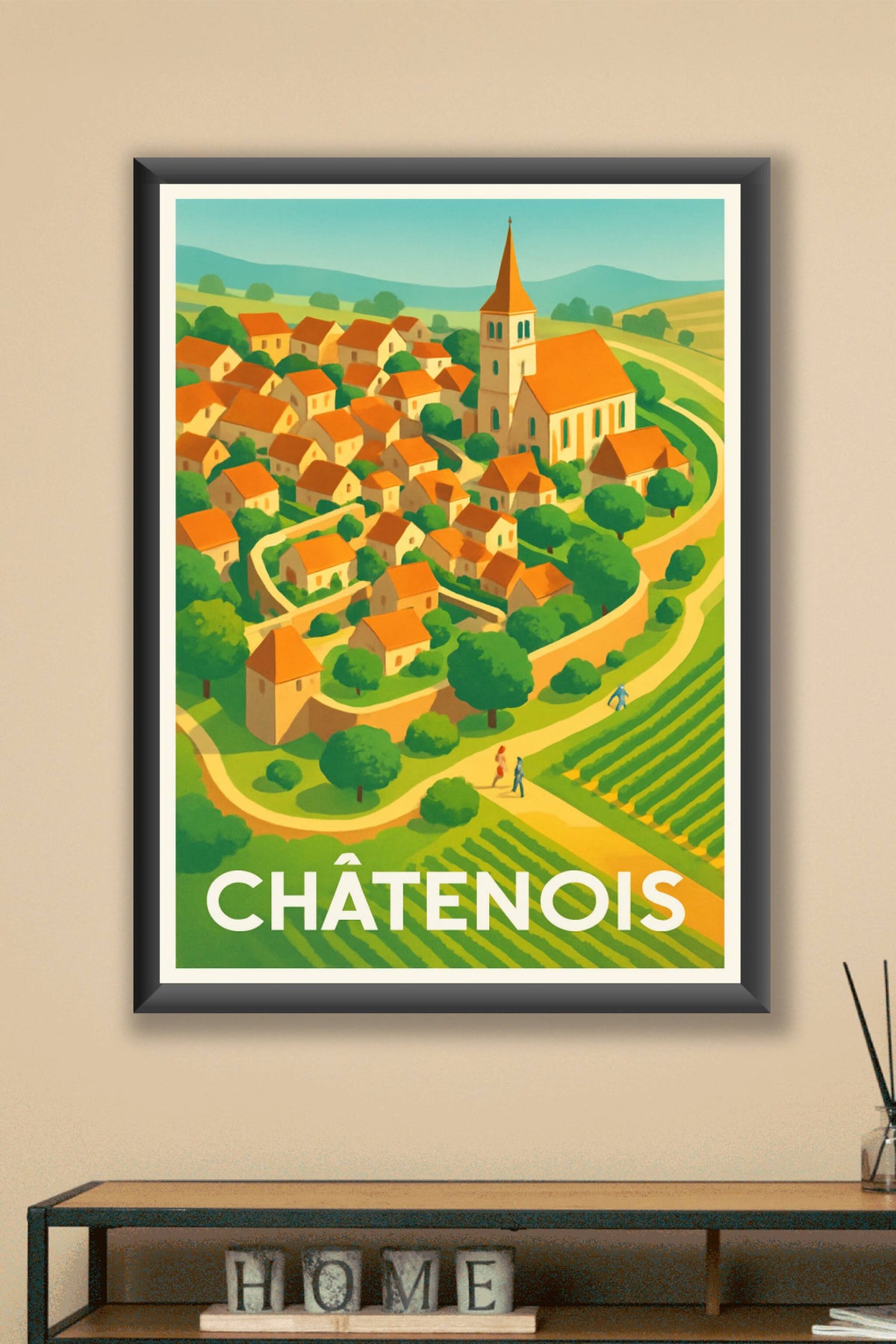 Affiche Châtenois — Charme bucolique en Alsace · poster d'art de Châtenois