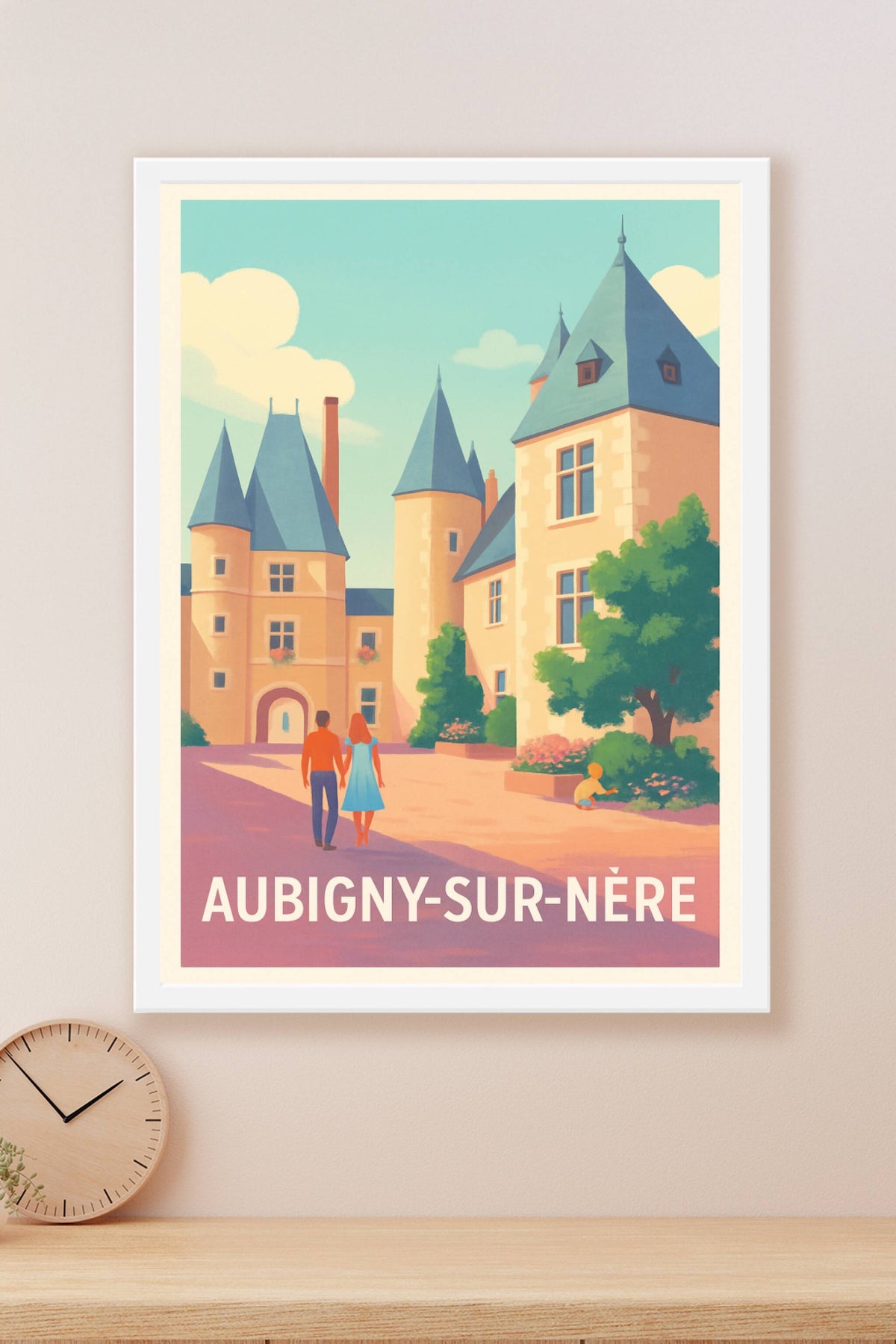Affiche Aubigny-sur-Nère — Charme médiéval au cœur de la Sologne · poster d'art de Aubigny-sur-Nère