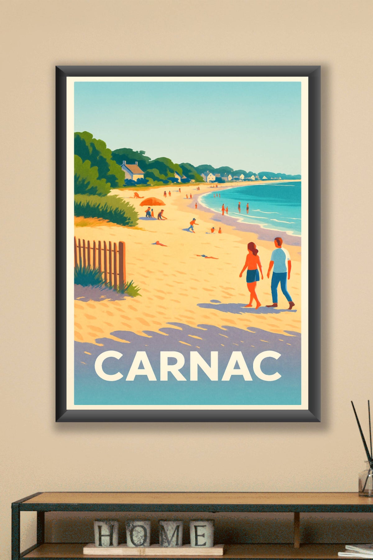 Affiche Carnac — Échappée Belle sur la Plage Bretonne · poster d'art de Carnac