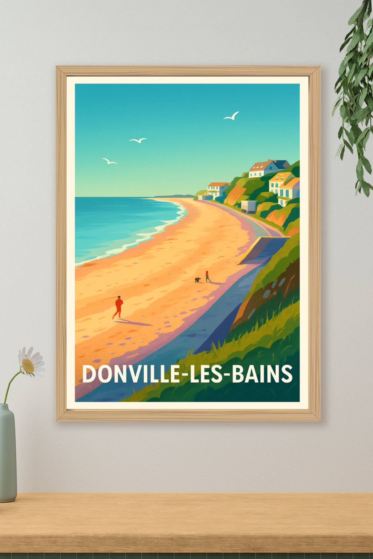 Affiche Donville-les-Bains — Échappée balnéaire en bord de mer · poster d'art de Donville-les-Bains