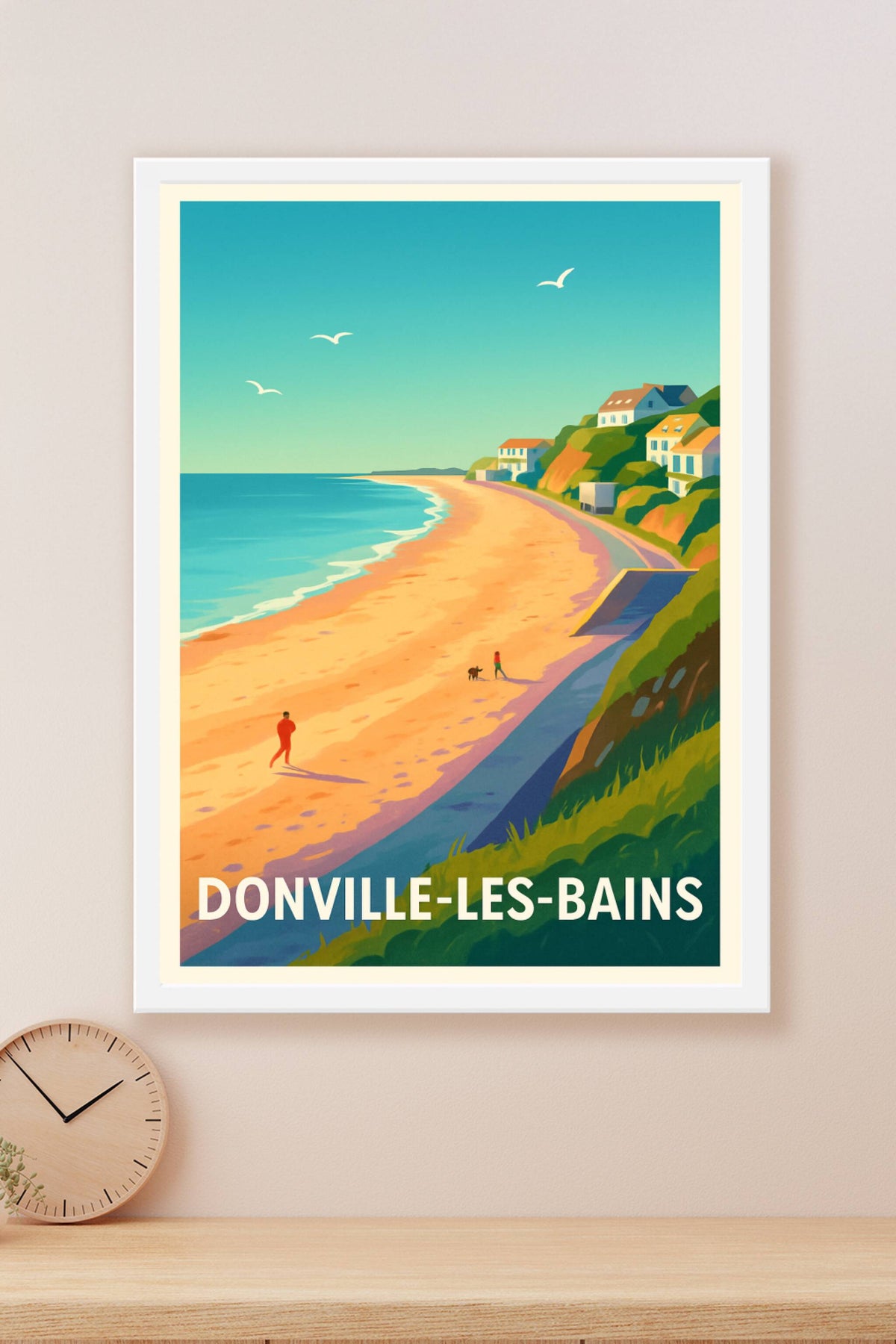 Affiche Donville-les-Bains — Échappée balnéaire en bord de mer · poster d'art de Donville-les-Bains
