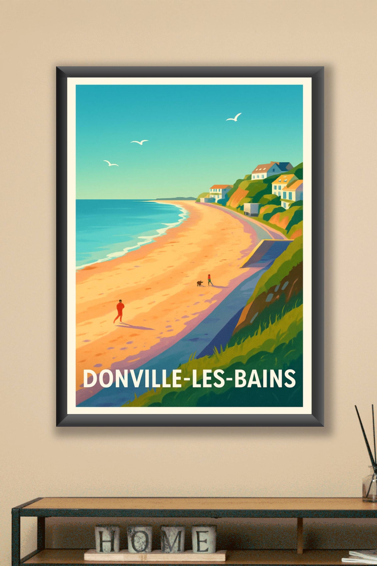 Affiche Donville-les-Bains — Échappée balnéaire en bord de mer · poster d'art de Donville-les-Bains
