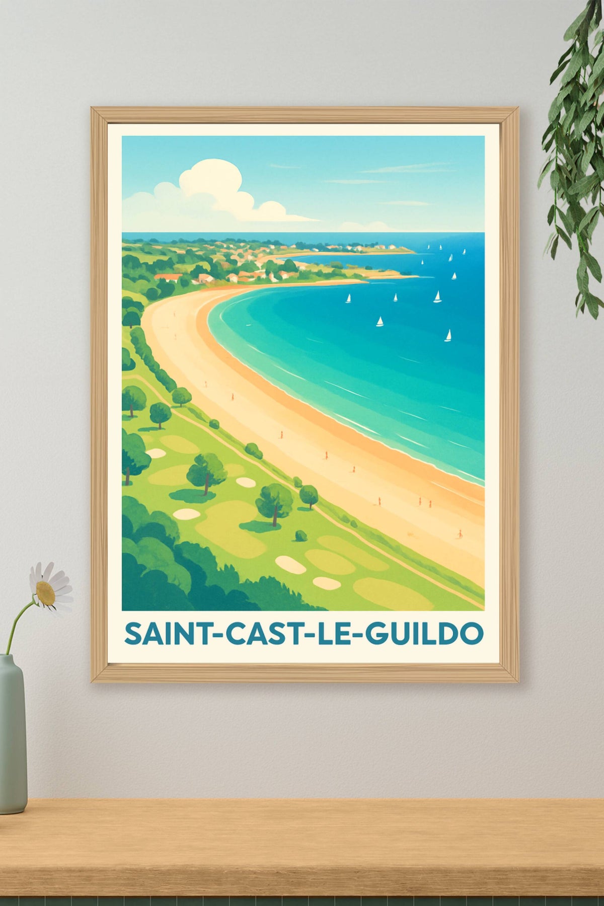 Affiche Saint-Cast-le-Guildo — Évasion balnéaire et nature préservée · poster d'art de Saint-Cast-le-Guildo