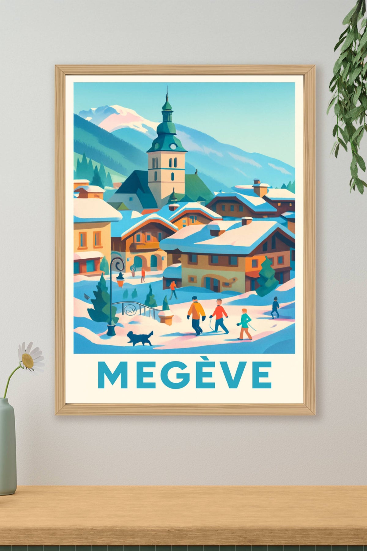 Affiche Megève — Charme alpin et ambiance hivernale · poster d'art de Megève