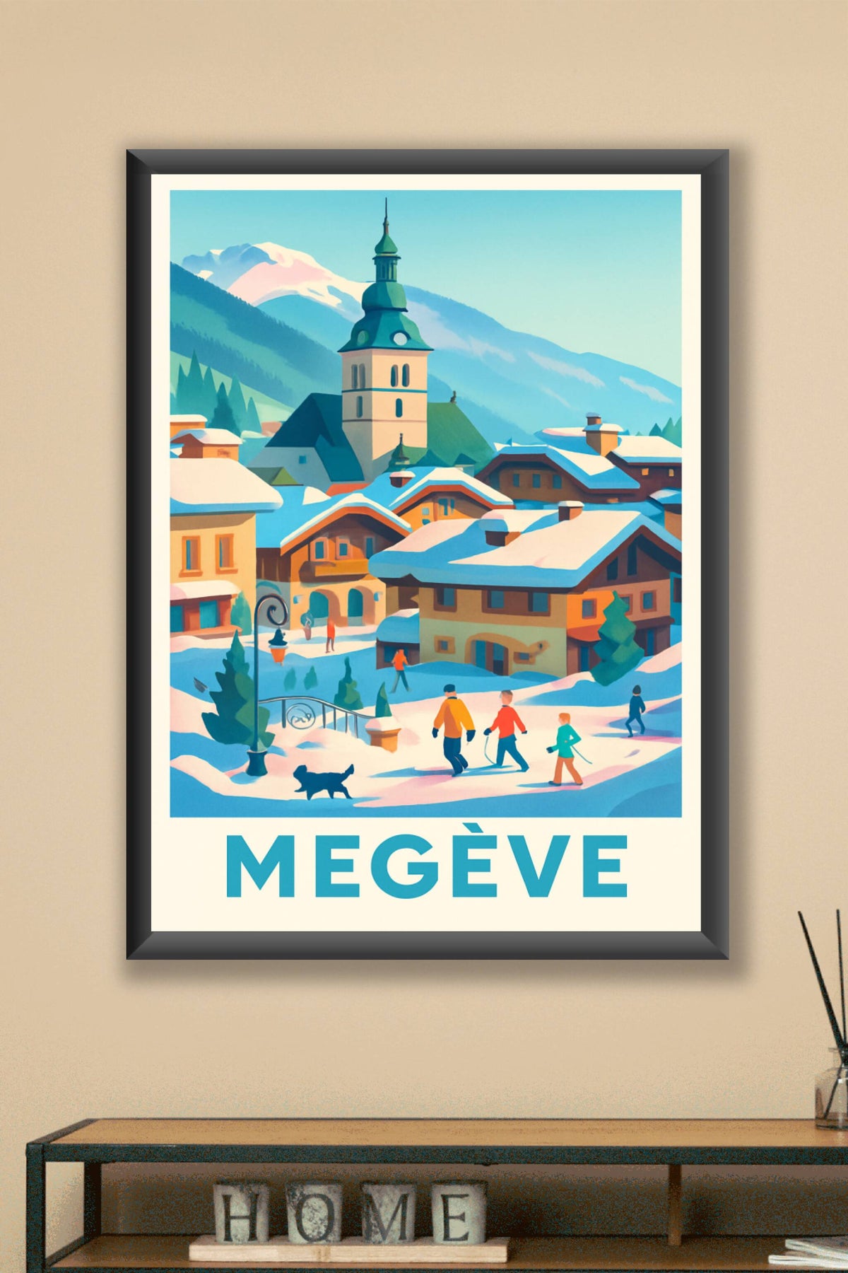 Affiche Megève — Charme alpin et ambiance hivernale · poster d'art de Megève