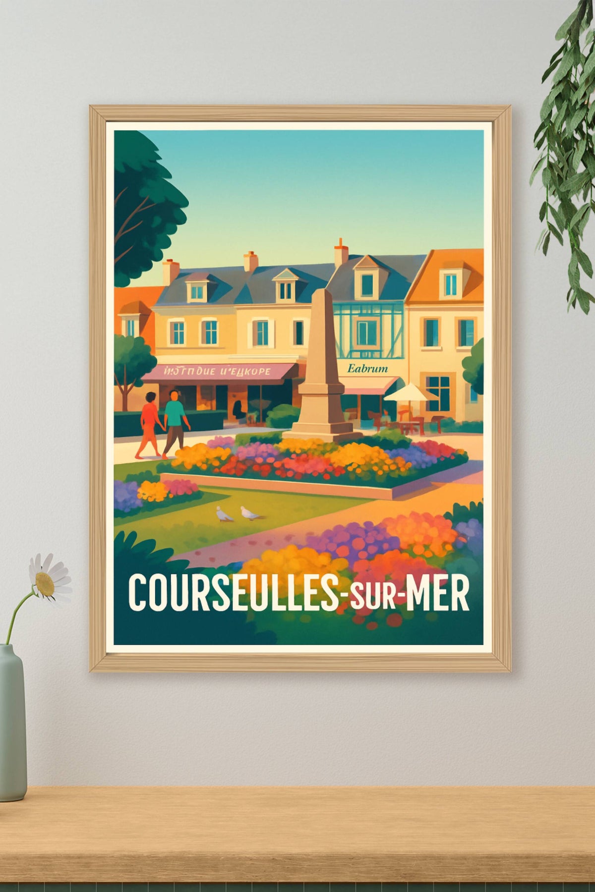 Affiche Courseulles-sur-Mer — Charme fleuri et douceur normande · poster d'art de Courseulles-sur-Mer