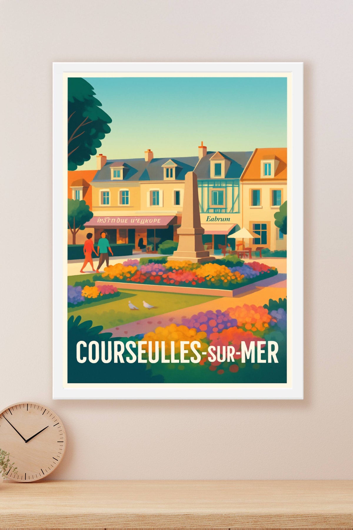 Affiche Courseulles-sur-Mer — Charme fleuri et douceur normande · poster d'art de Courseulles-sur-Mer