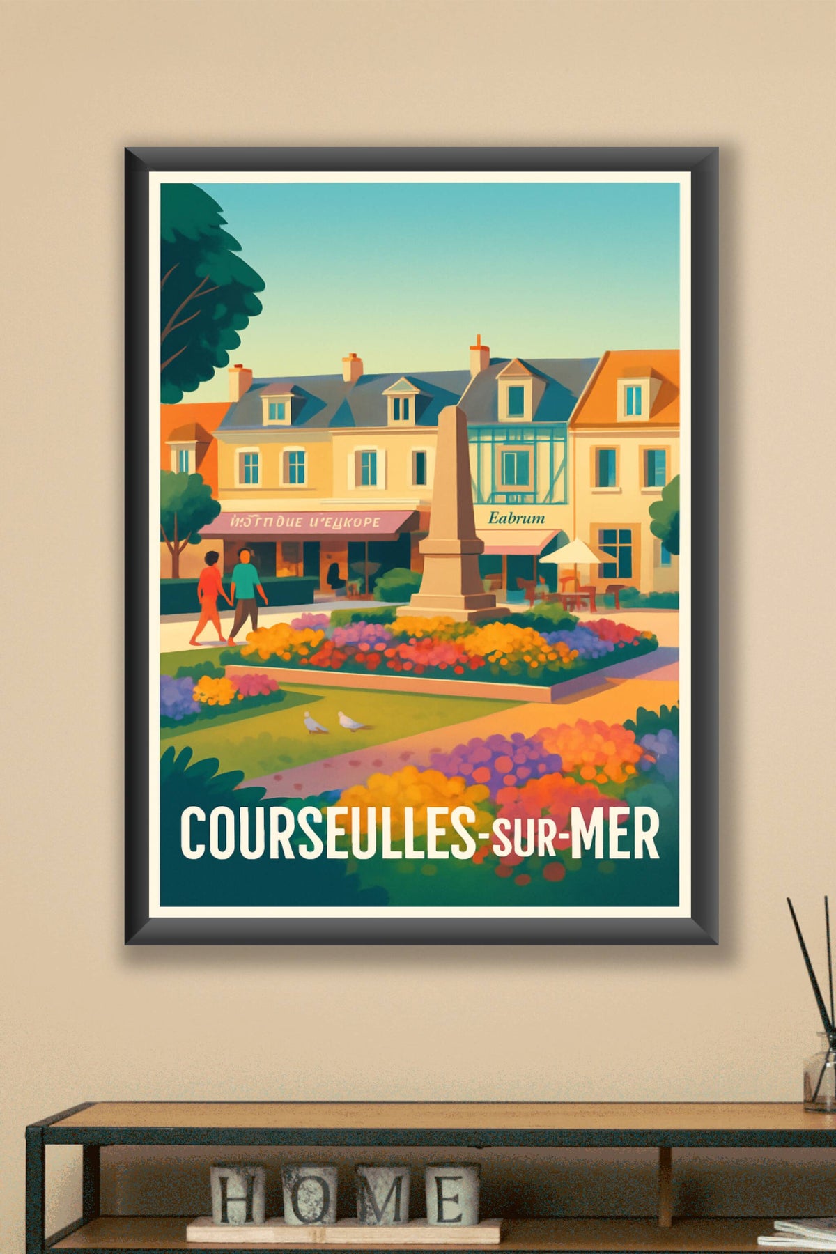 Affiche Courseulles-sur-Mer — Charme fleuri et douceur normande · poster d'art de Courseulles-sur-Mer