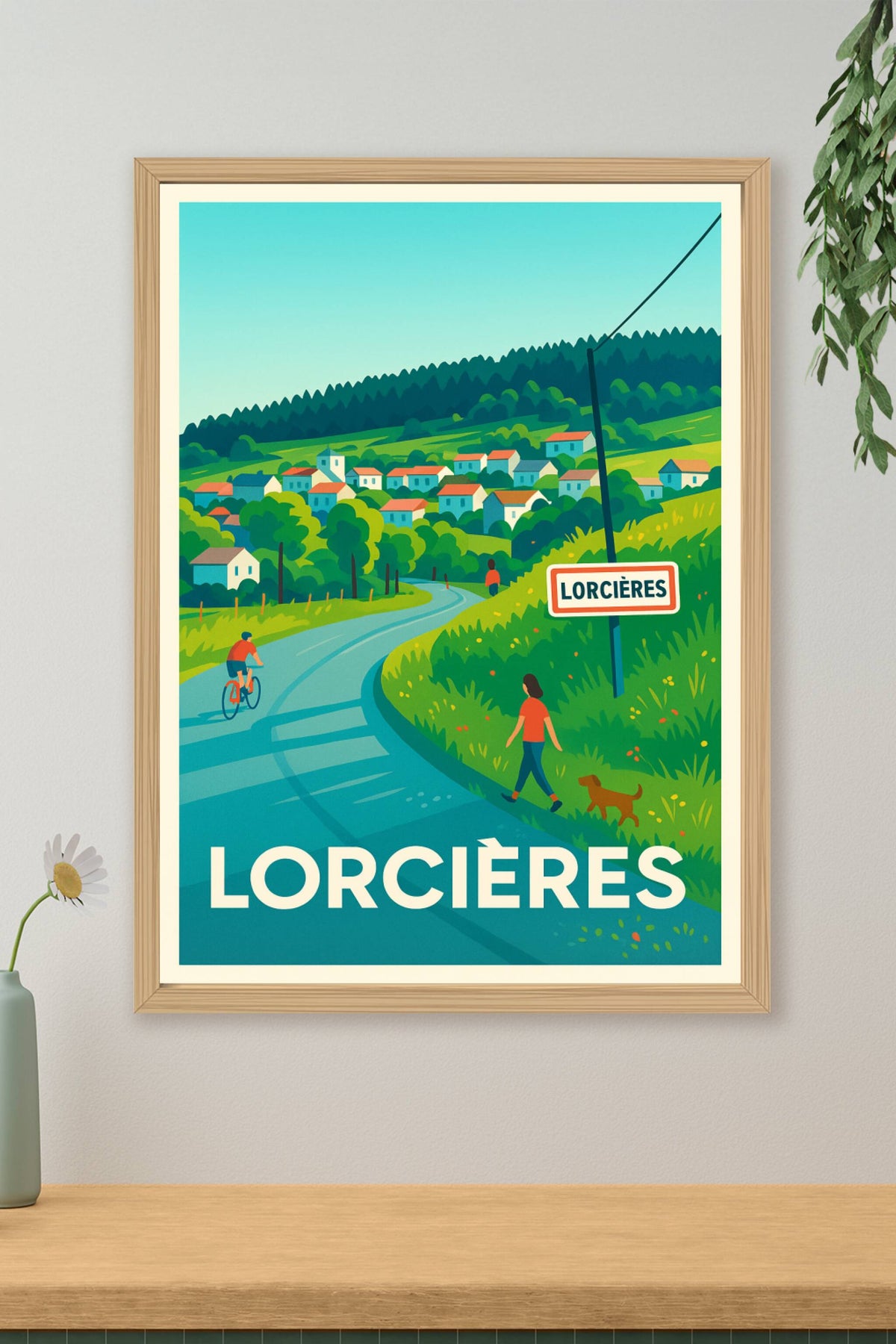 Affiche Lorcières — Charme et nature au cœur du village · poster d'art de Lorcières