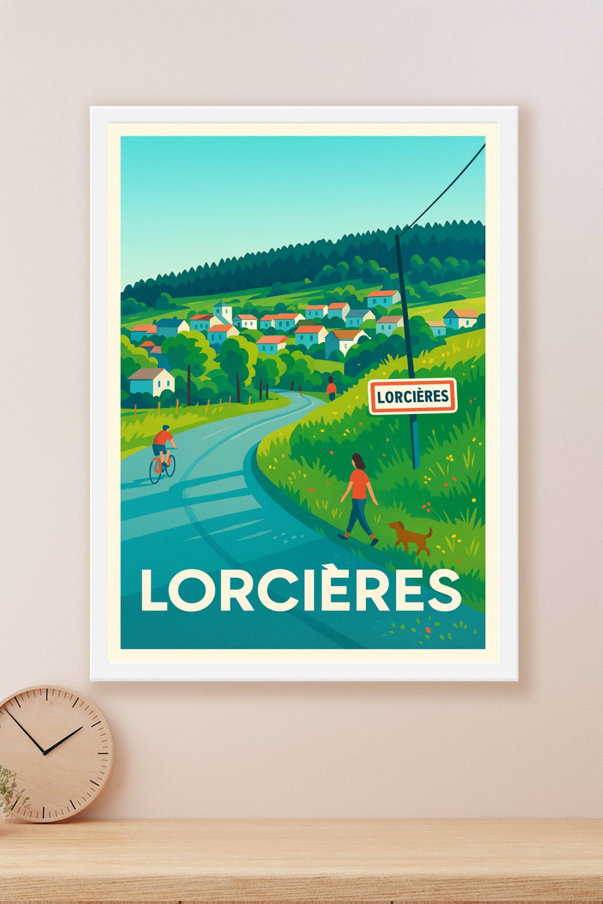 Affiche Lorcières — Charme et nature au cœur du village · poster d'art de Lorcières