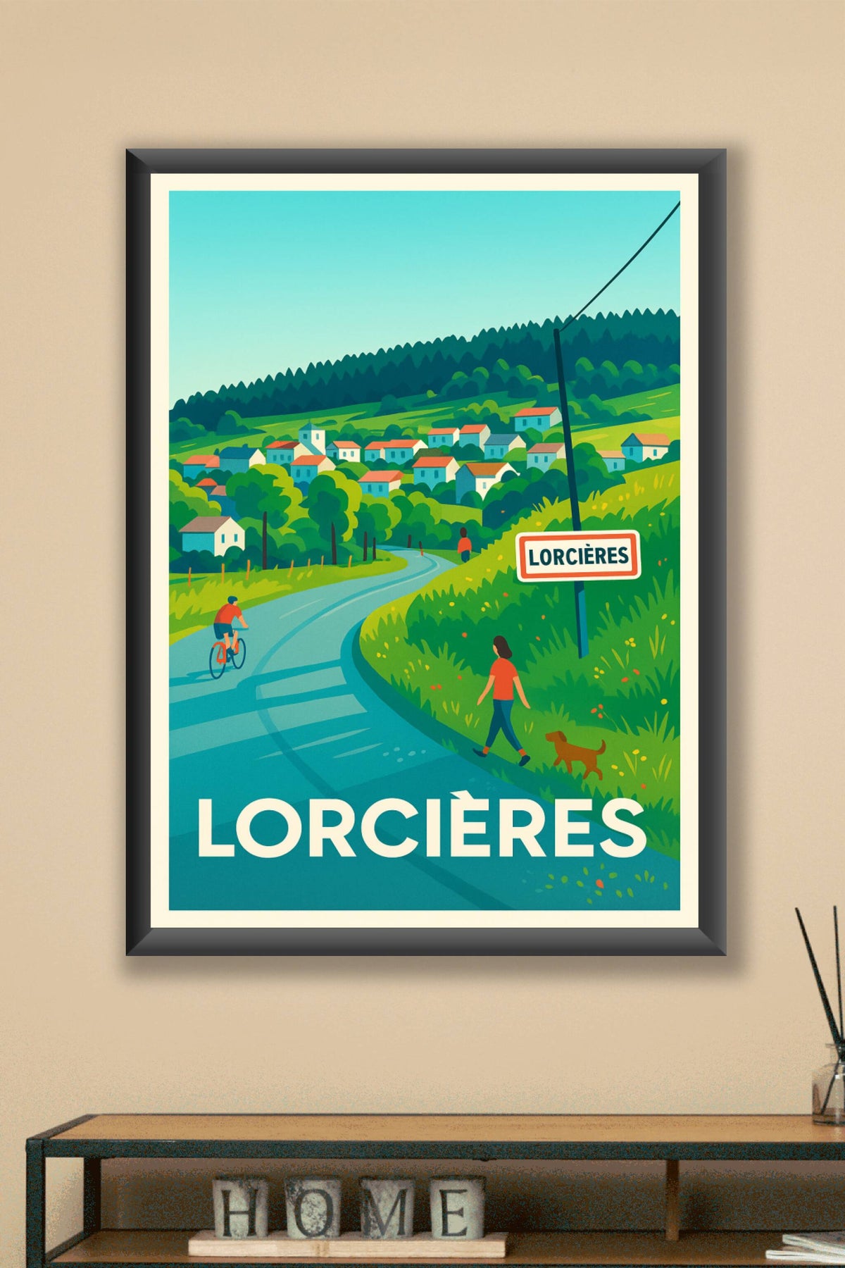 Affiche Lorcières — Charme et nature au cœur du village · poster d'art de Lorcières