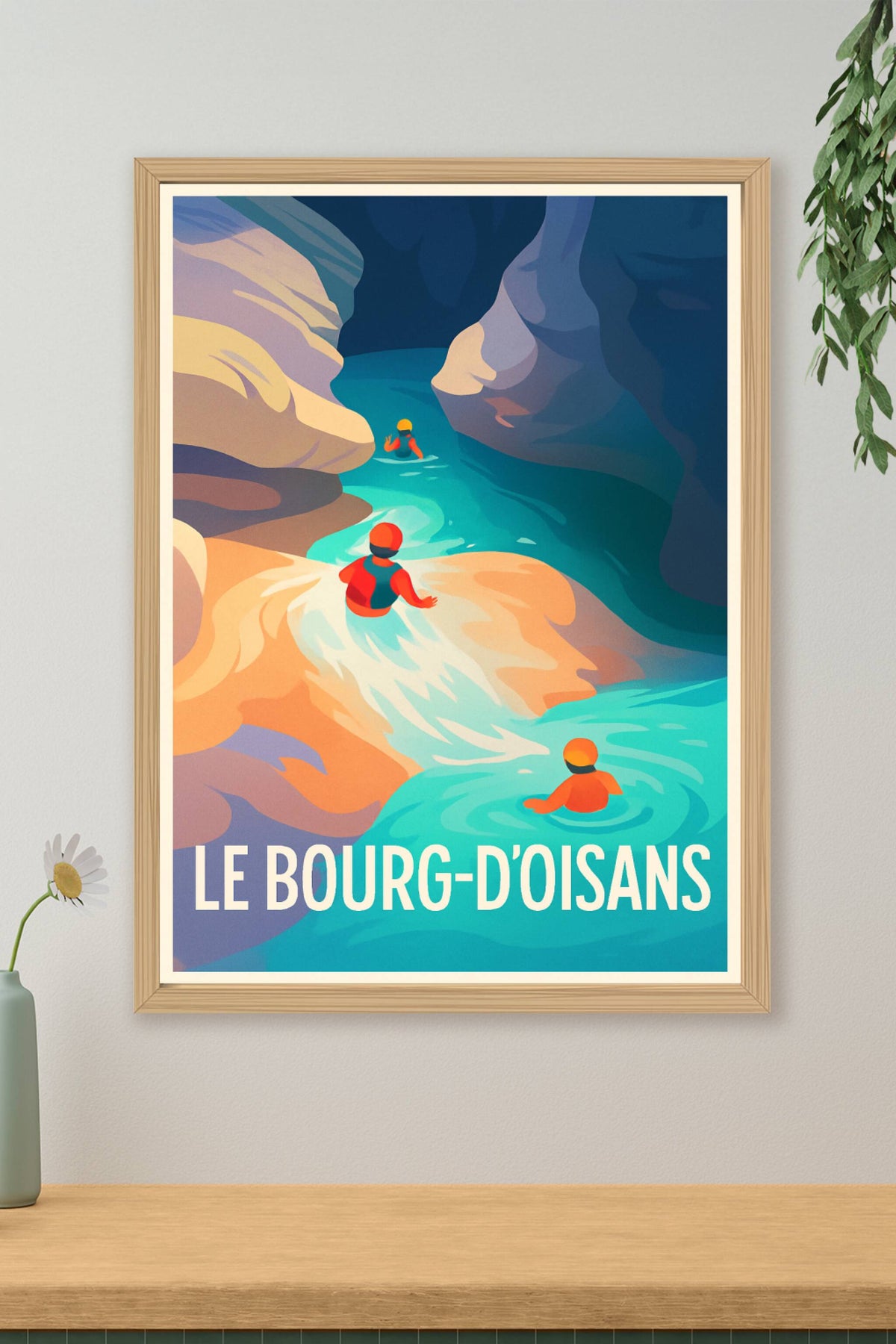 Affiche Le Bourg-d'Oisans — Aventure aquatique au cœur des gorges · poster d'art de Le Bourg-d'Oisans