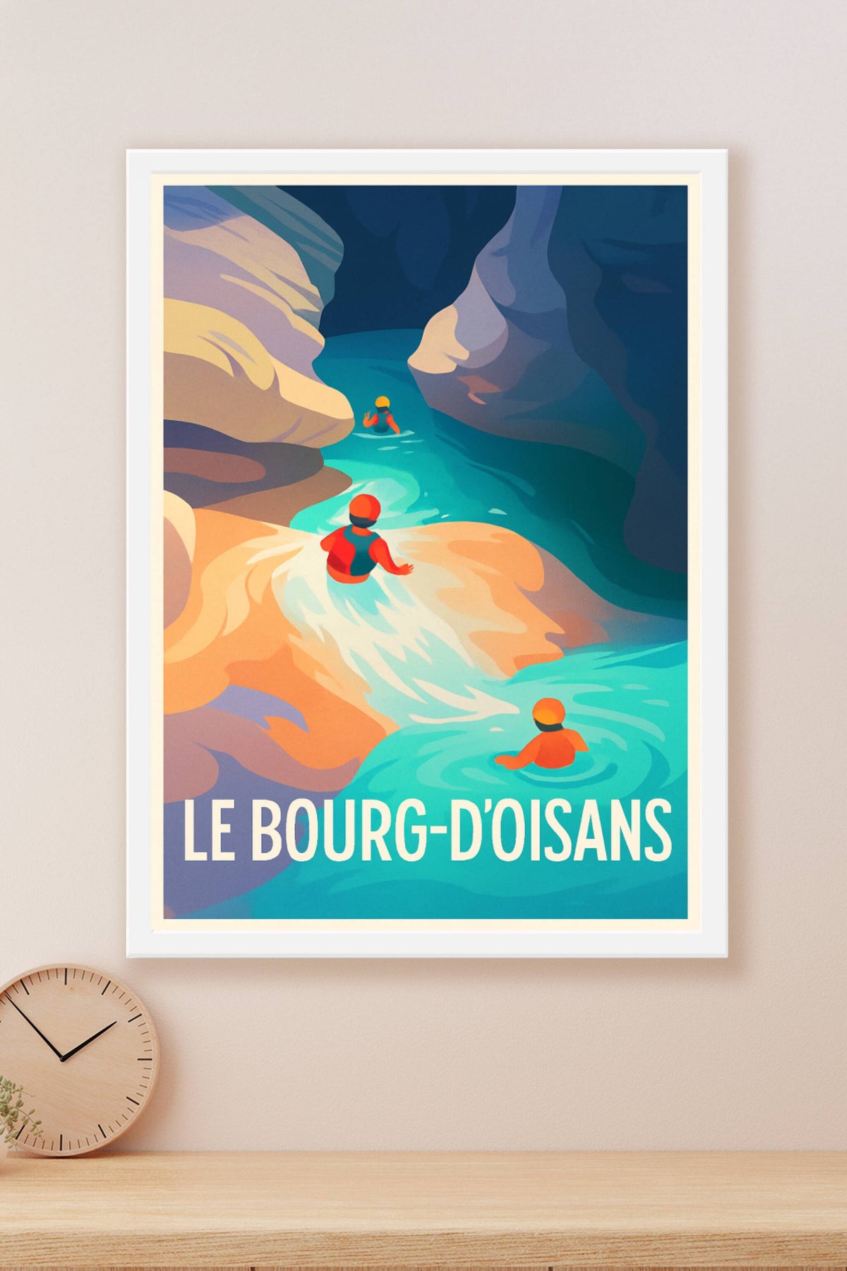 Affiche Le Bourg-d'Oisans — Aventure aquatique au cœur des gorges · poster d'art de Le Bourg-d'Oisans