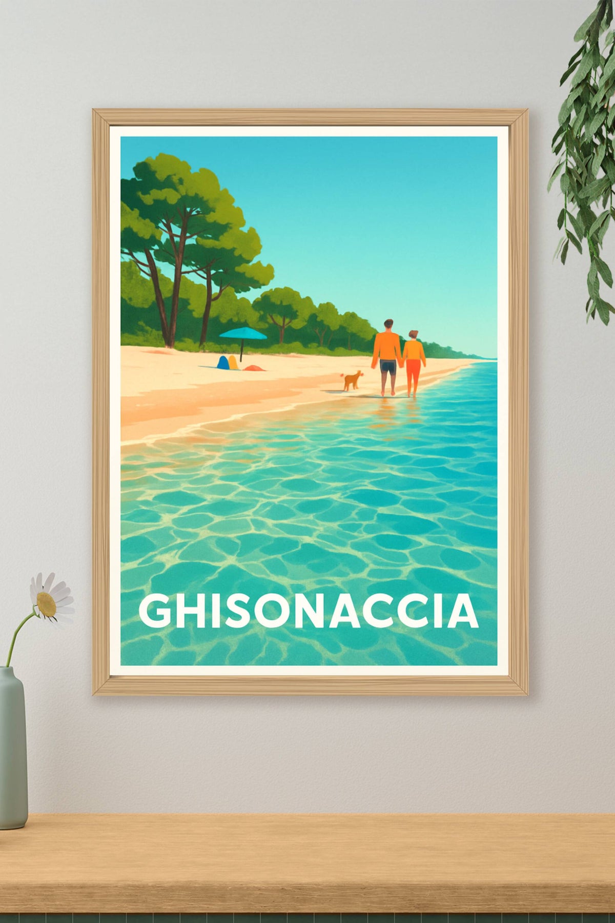 Affiche Ghisonaccia — Évasion en bord de mer Corse · poster d'art de Ghisonaccia