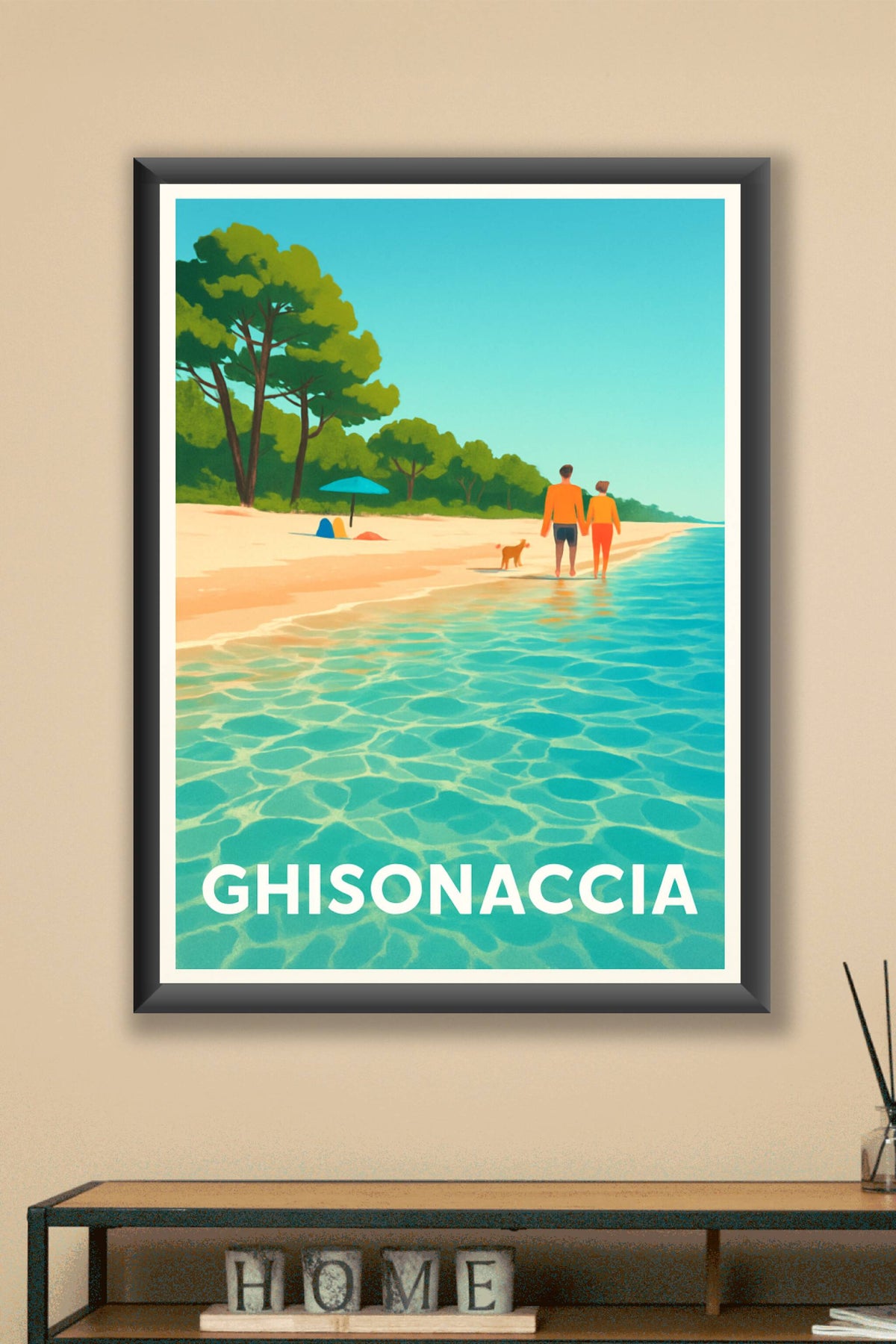 Affiche Ghisonaccia — Évasion en bord de mer Corse · poster d'art de Ghisonaccia