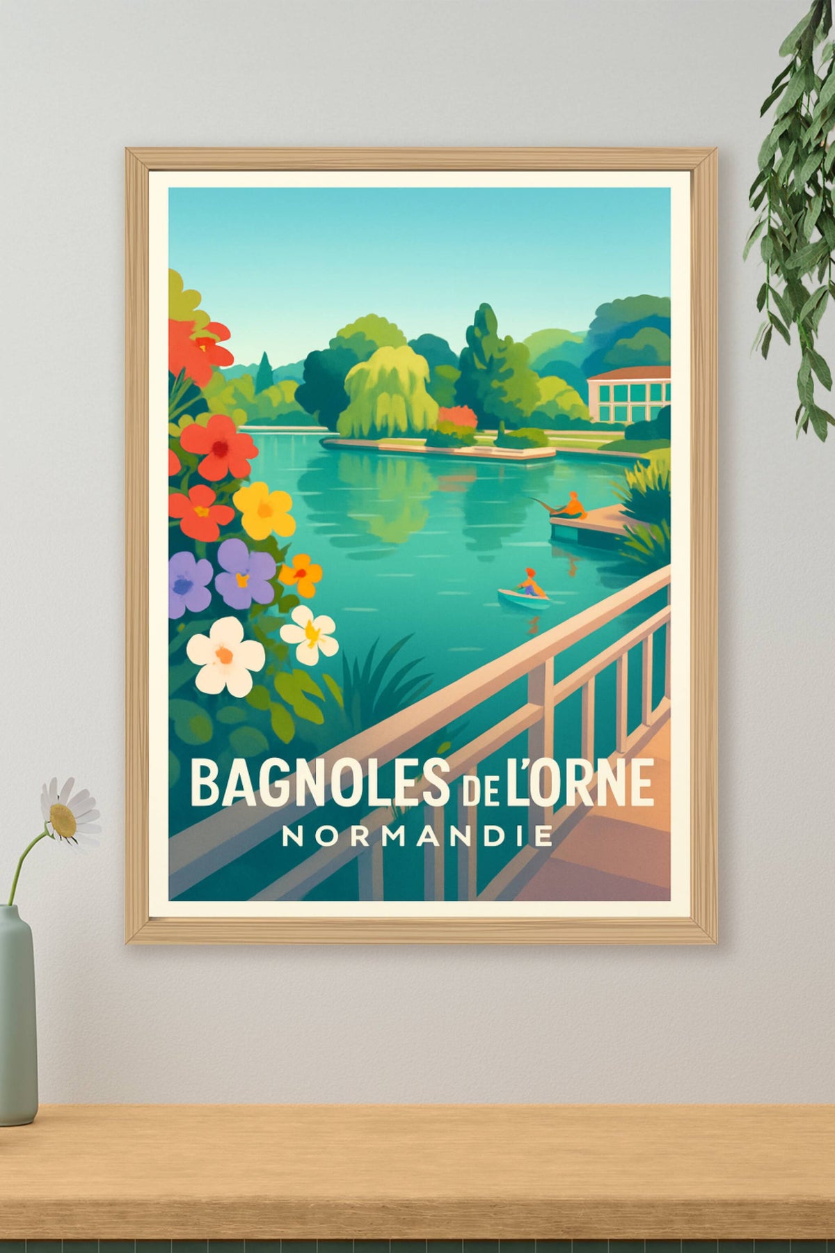 Affiche Bagnoles-de-l'Orne — Évasion et sérénité en Normandie · poster d'art de Bagnoles-de-l'Orne