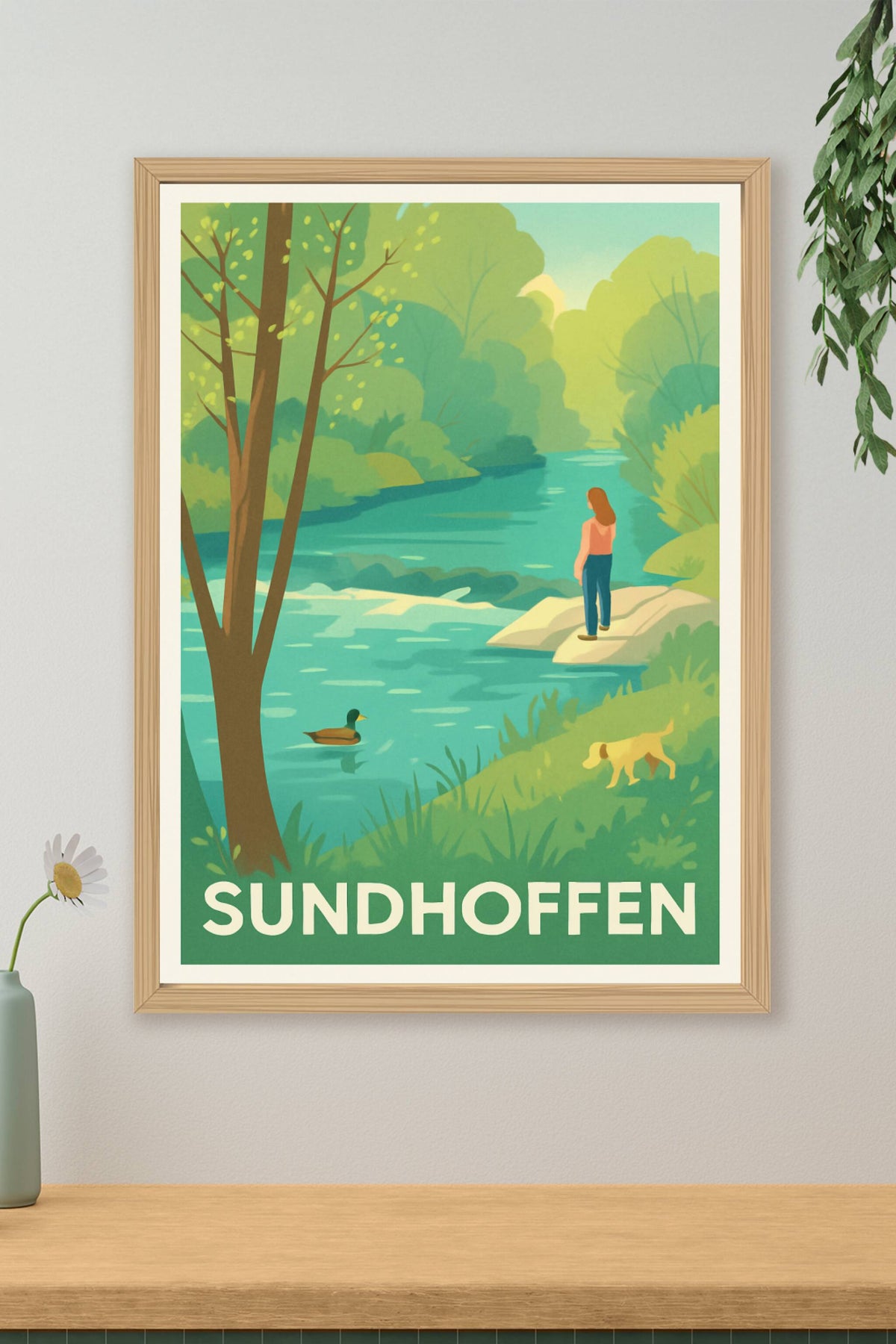 Affiche Sundhoffen — Sérénité au bord de l'eau · poster d'art de Sundhoffen