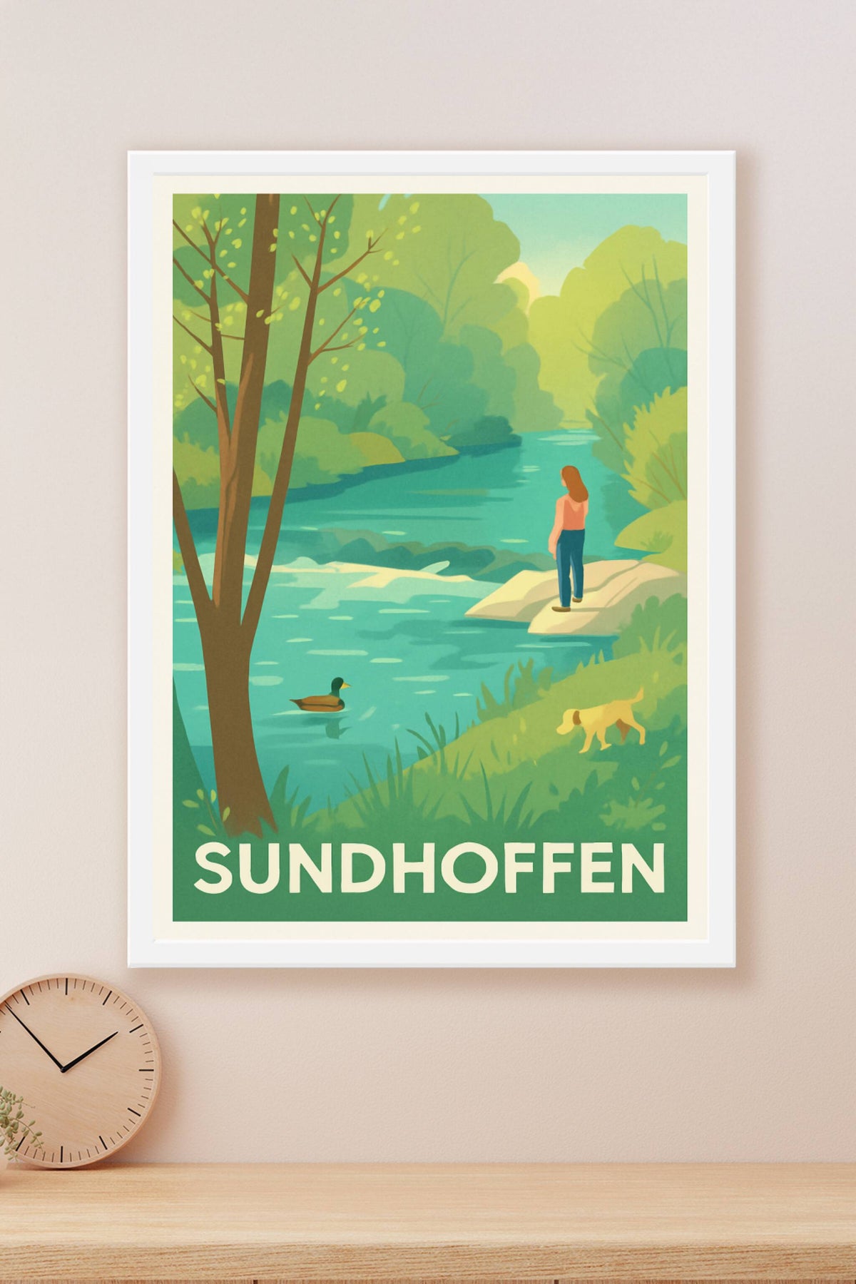 Affiche Sundhoffen — Sérénité au bord de l'eau · poster d'art de Sundhoffen