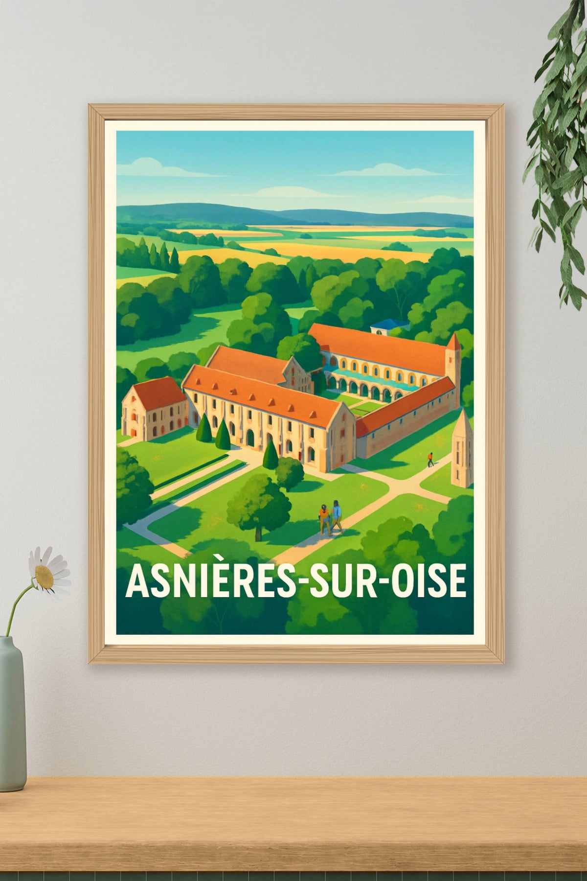 Affiche Asnières-sur-Oise — Tranquillité et patrimoine en harmonie · poster d'art de Asnières-sur-Oise